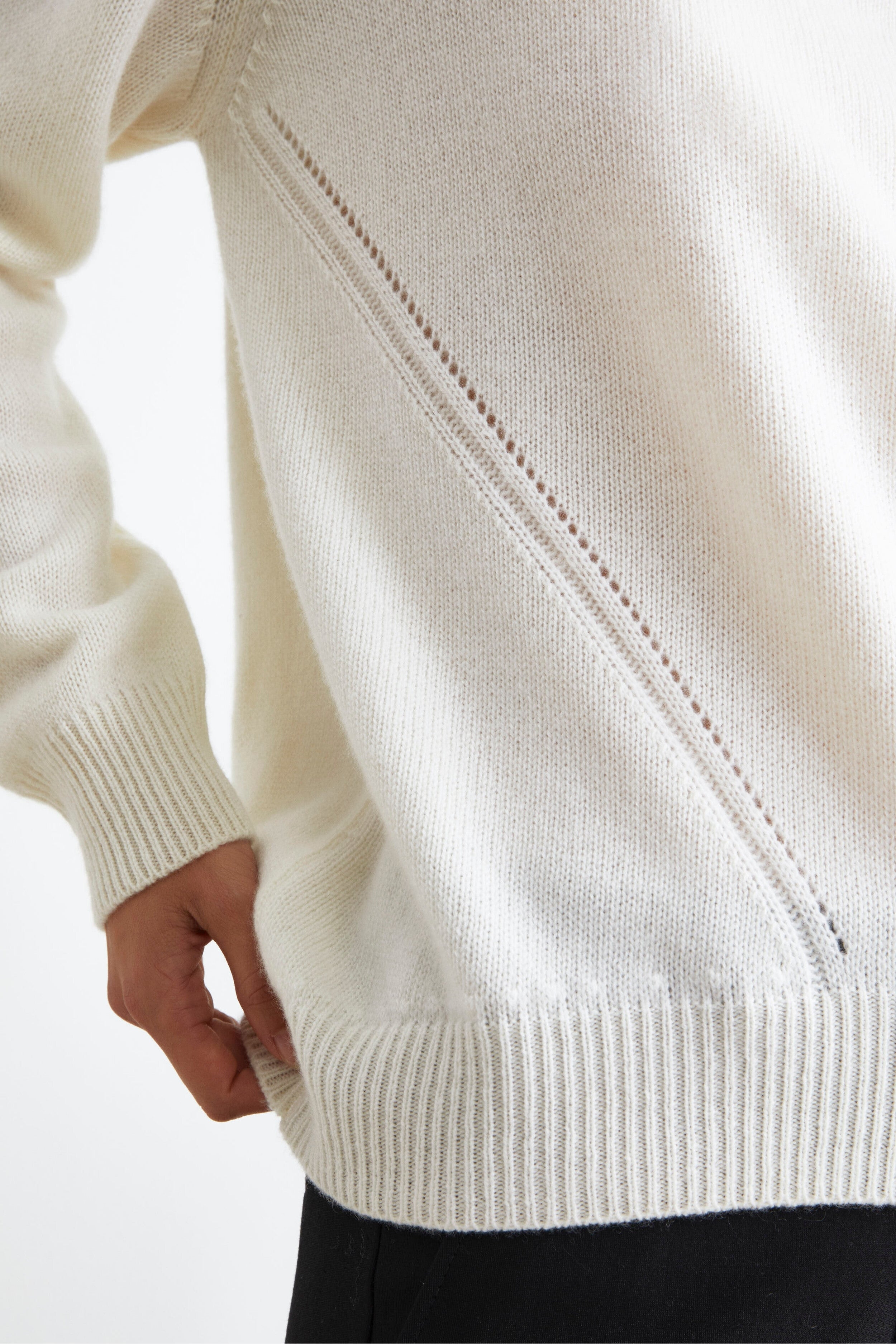 Oversize-Rollkragenpullover aus Kaschmir - Creme weiß