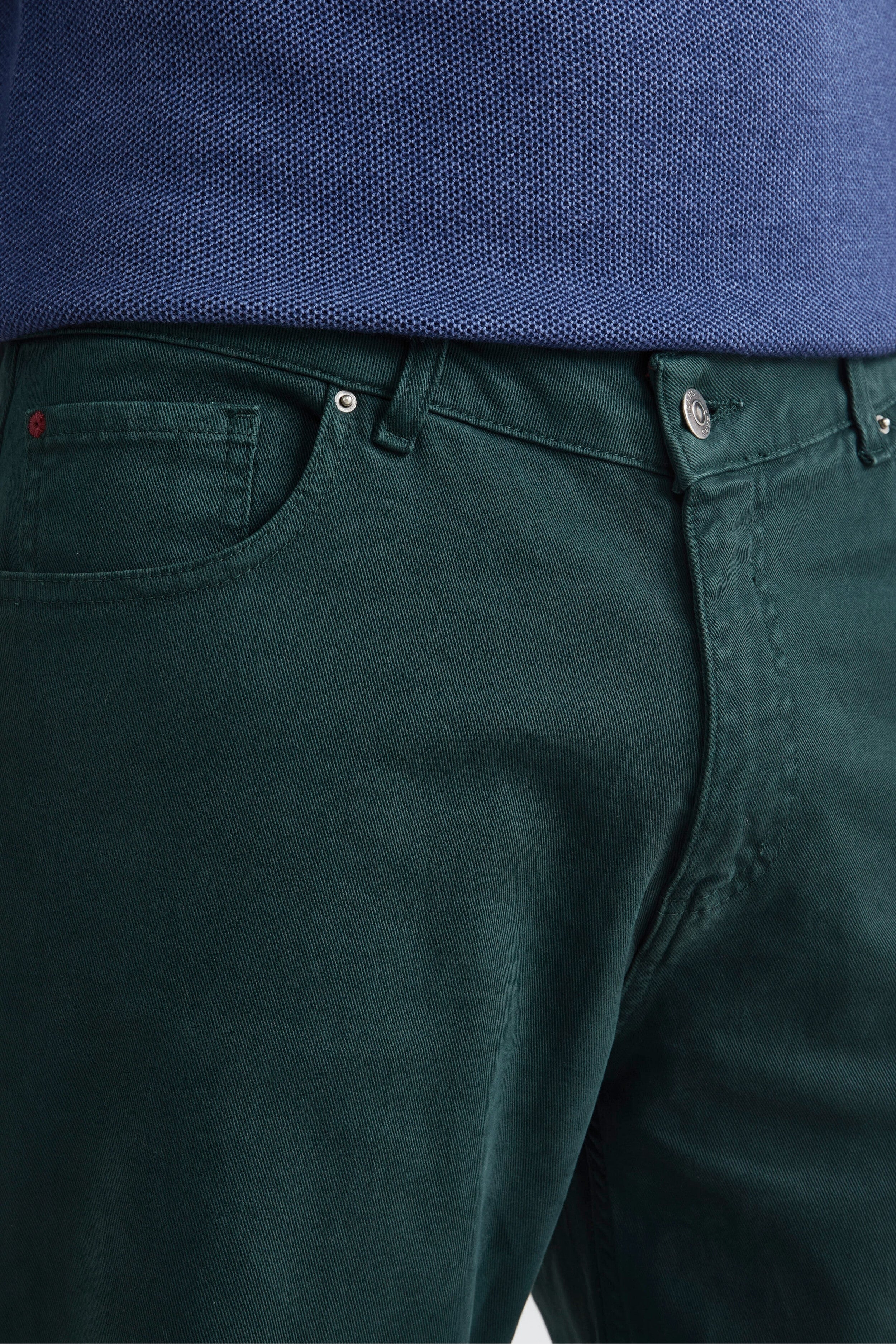 Regular Fit Five-Pocket Pants - Green