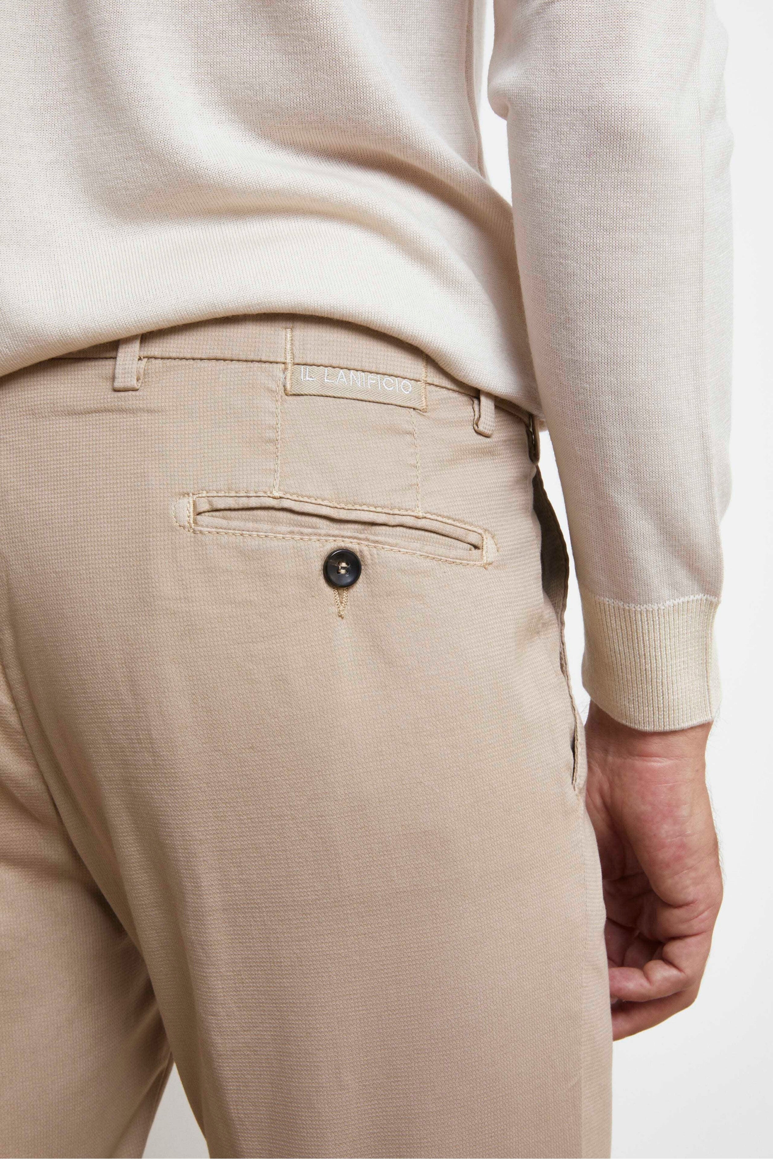 Slim Fit Hose aus Baumwolle - BEIGE