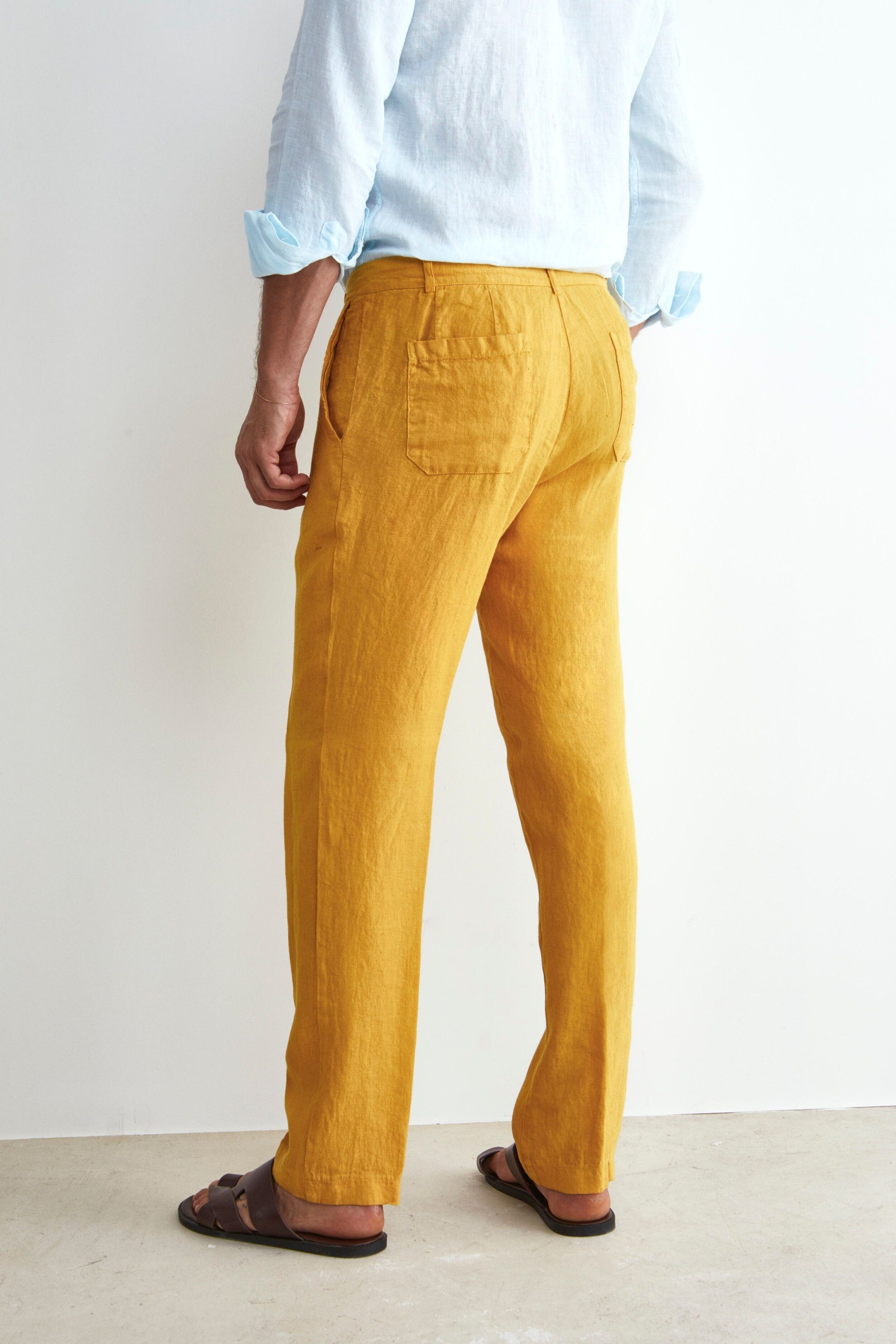 Linen Trousers - YELLOW