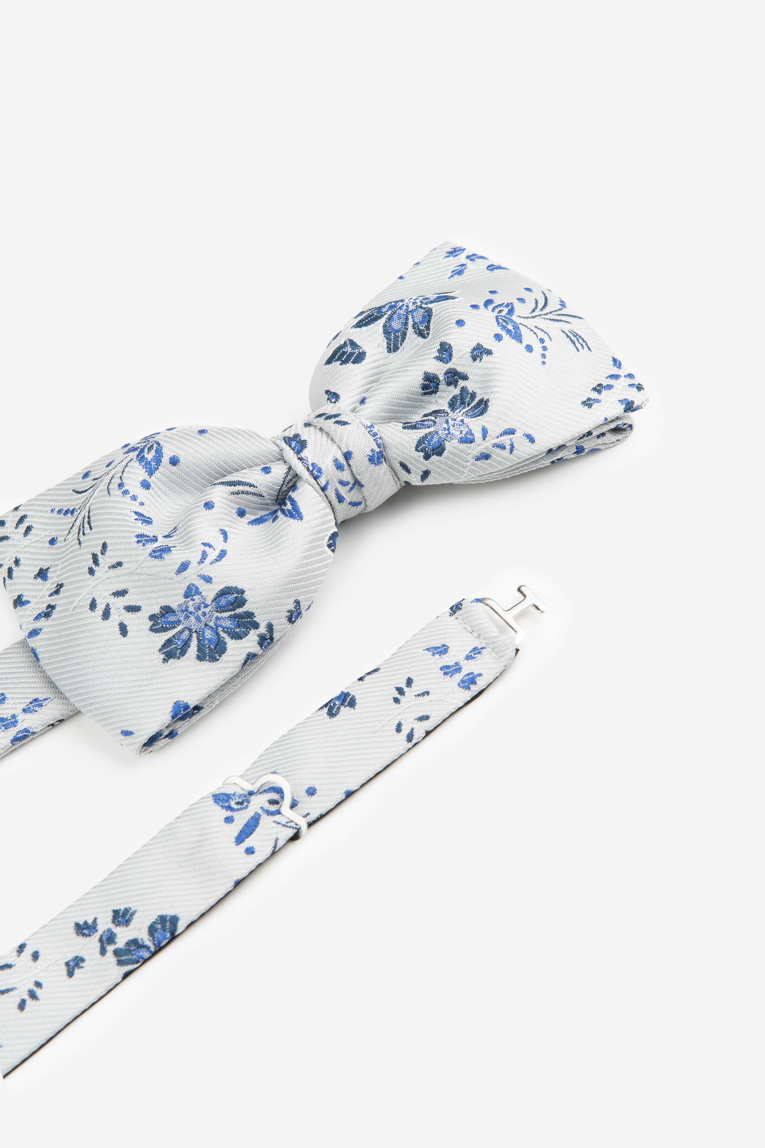 Floral bow-tie - Grey-Blue pattern