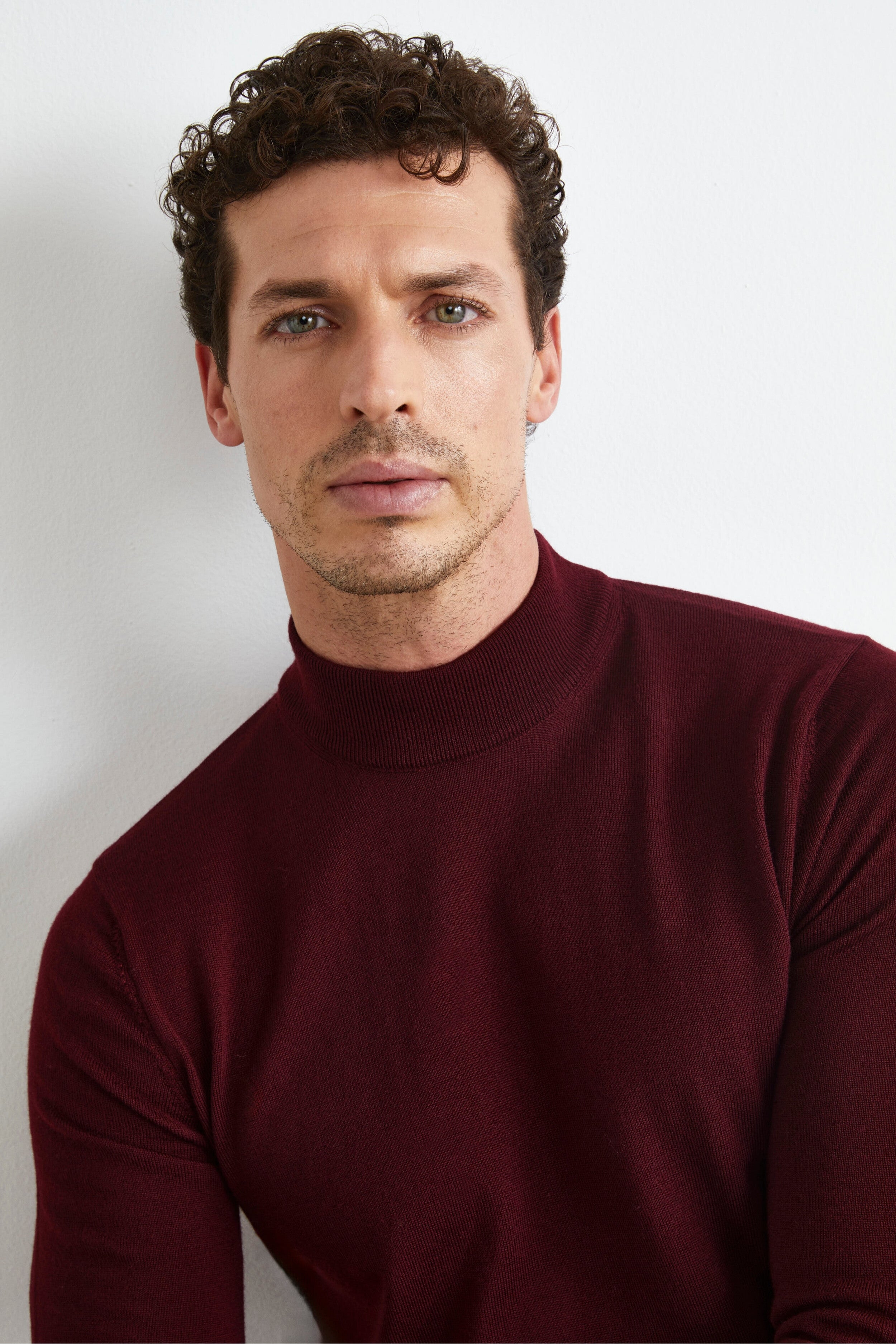 Turtleneck in Merino Wool - Burgundy