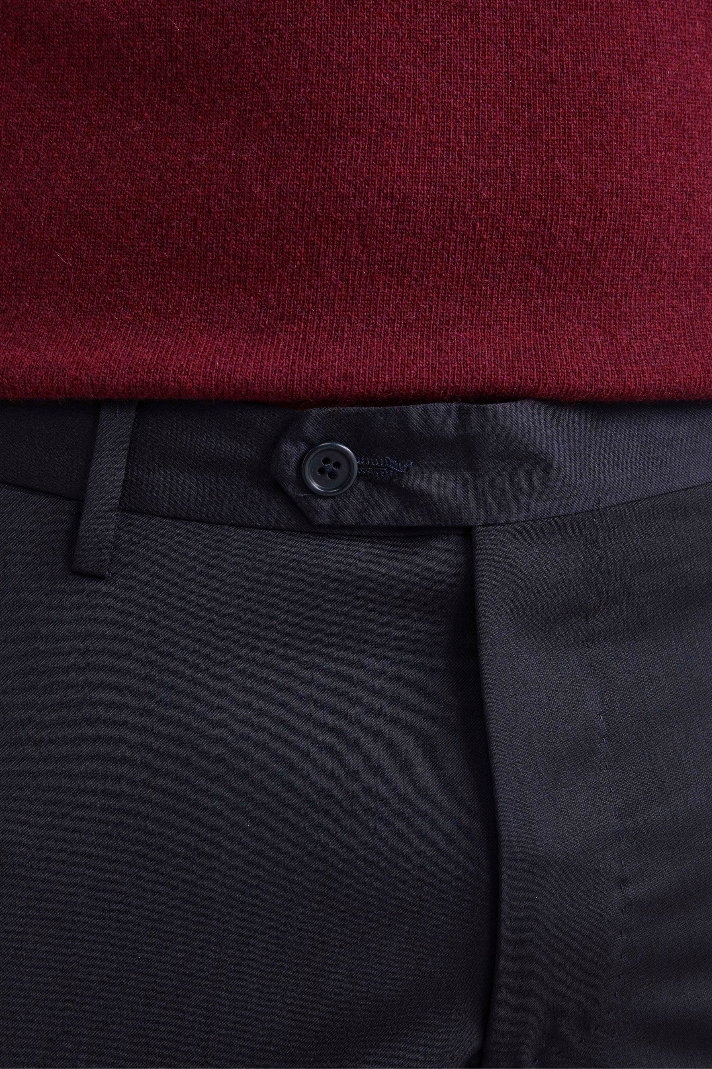 Slim Fit Pants in Wool - BLUE