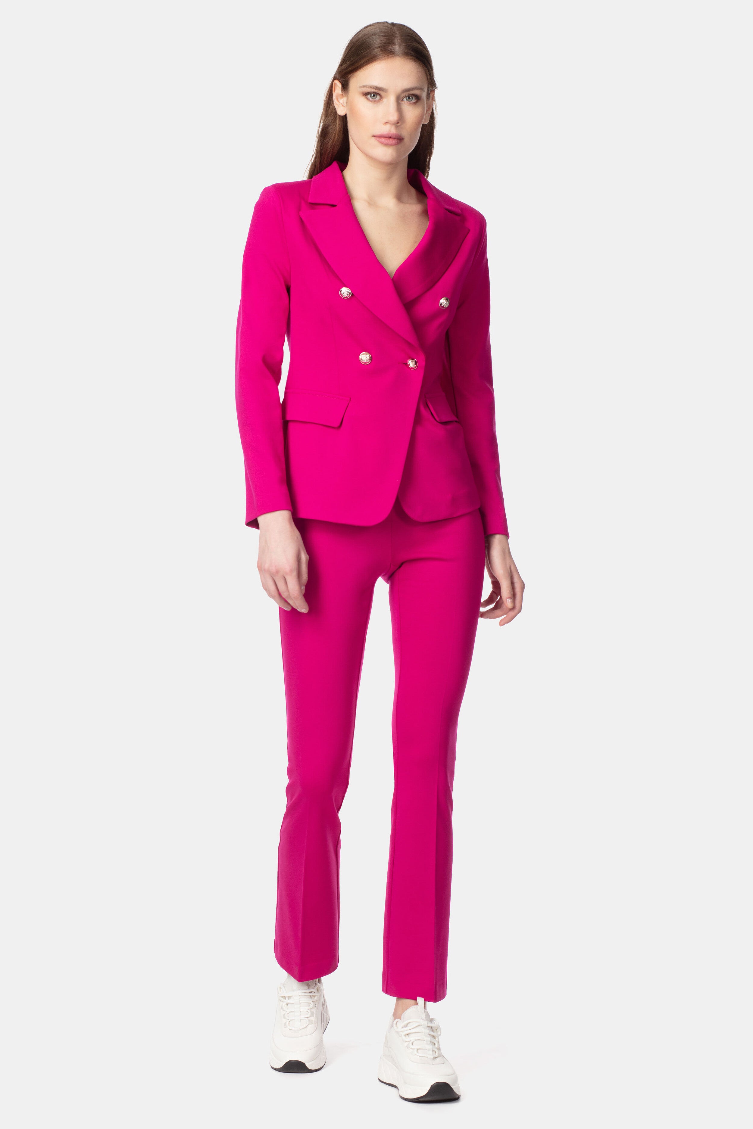 Jersey palazzo trousers - Fuchsia