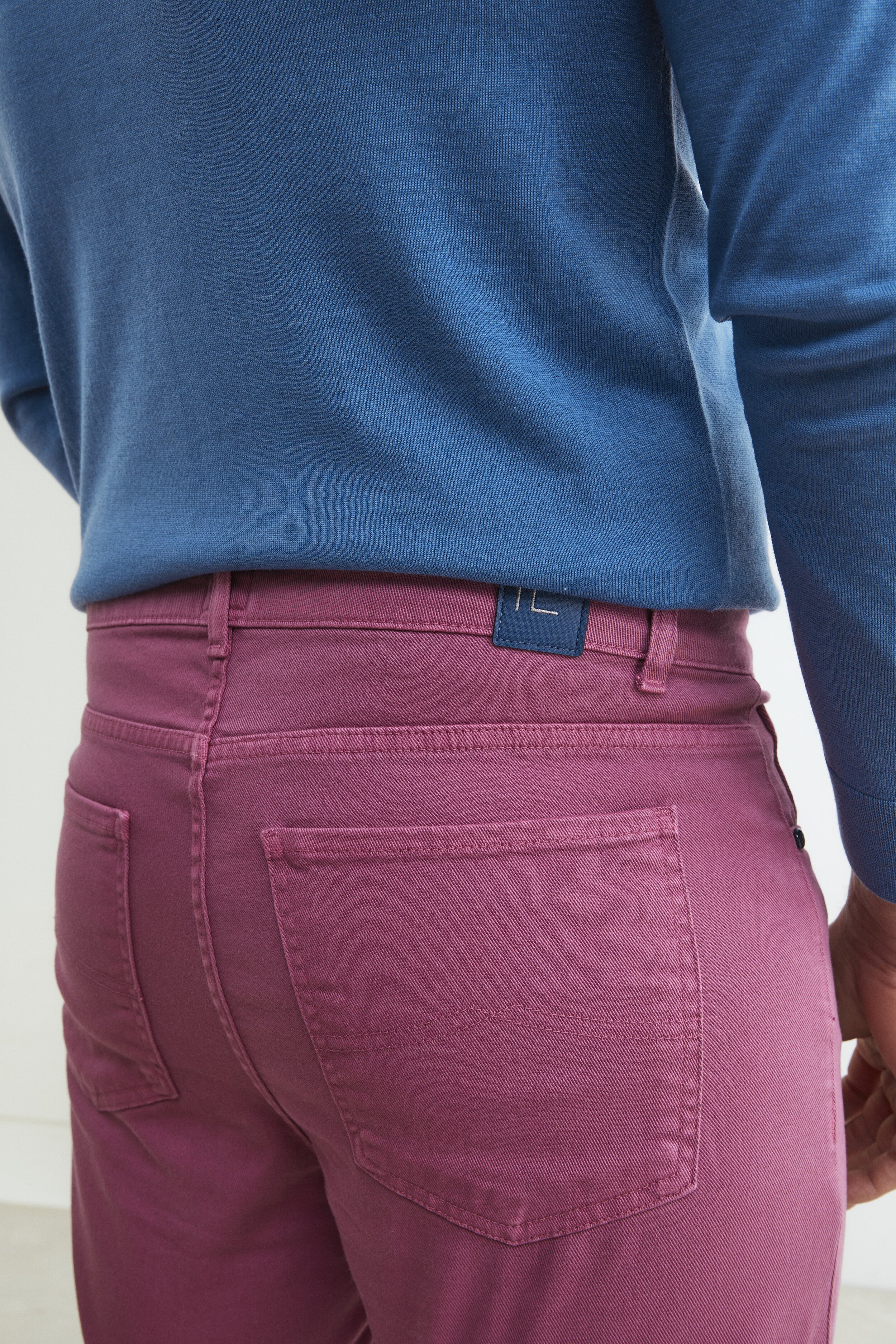 5-pocket cotton pants - Dark pink