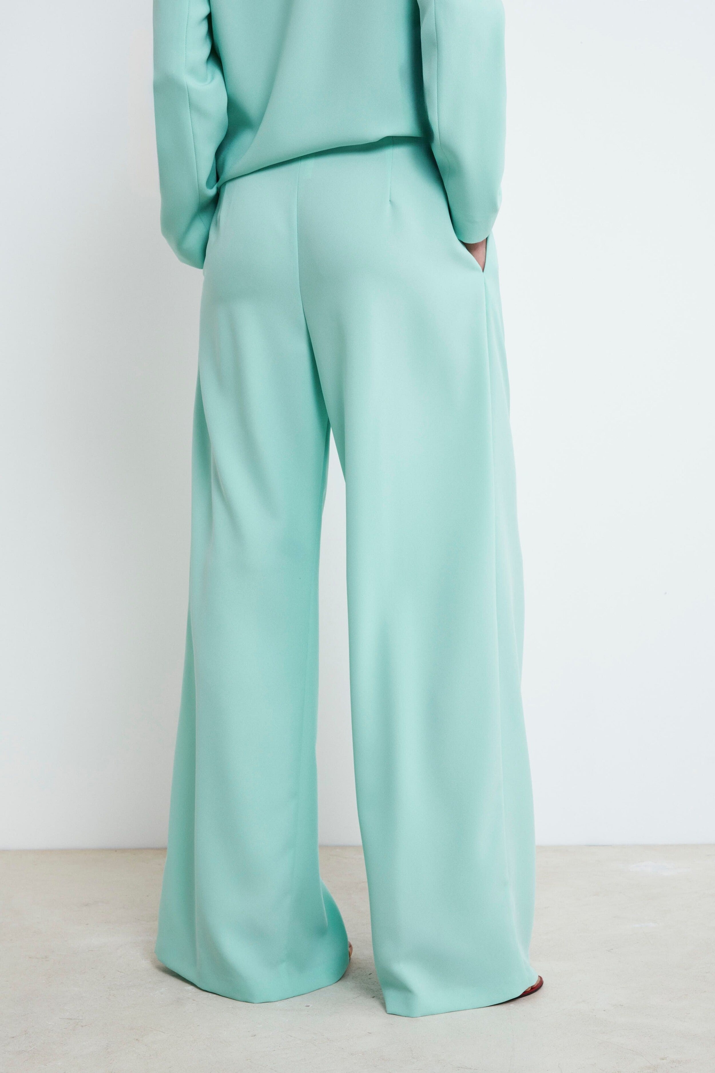 Pantalon large élégant - Vert menthe