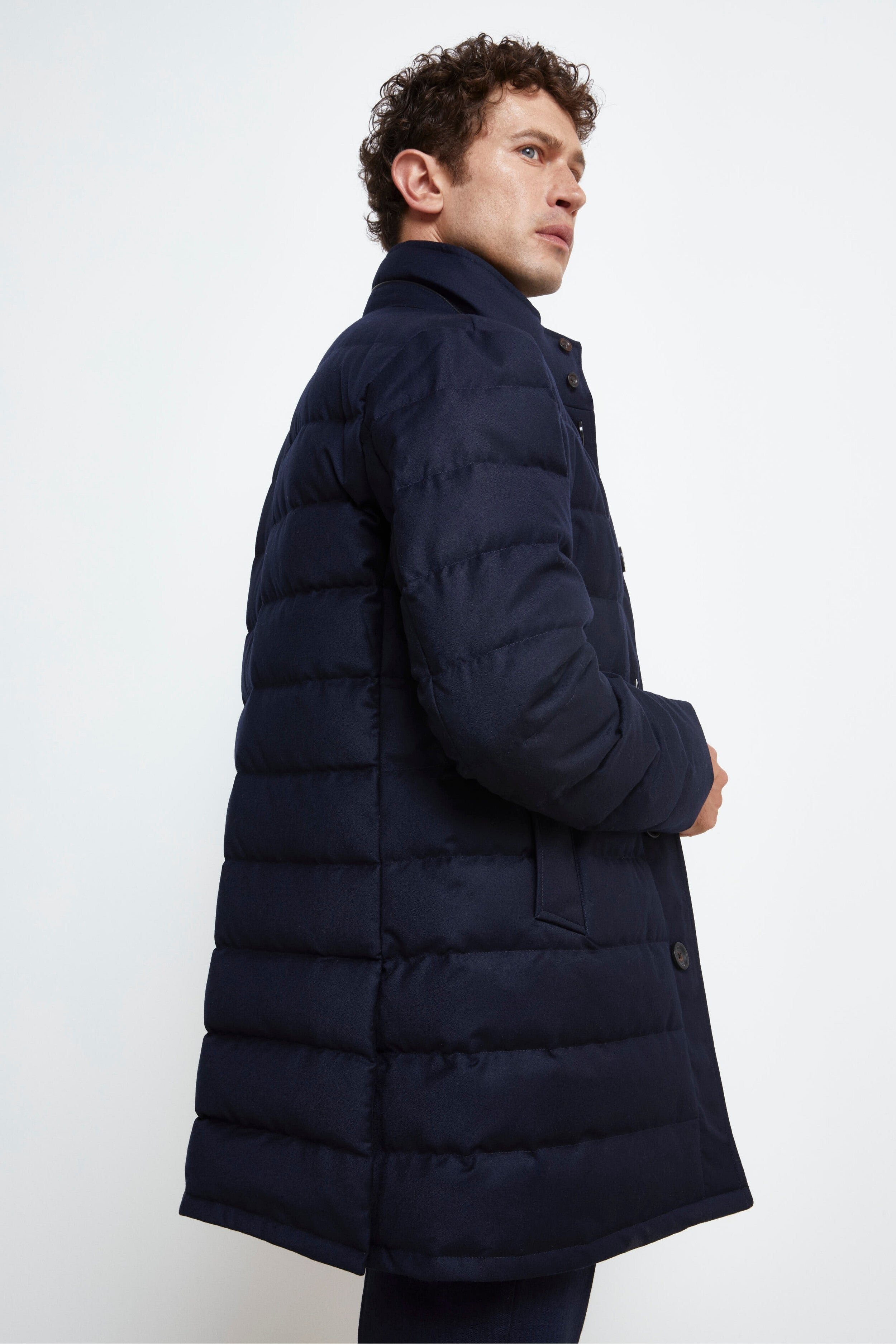 Padded Wool Jacket - BLUE