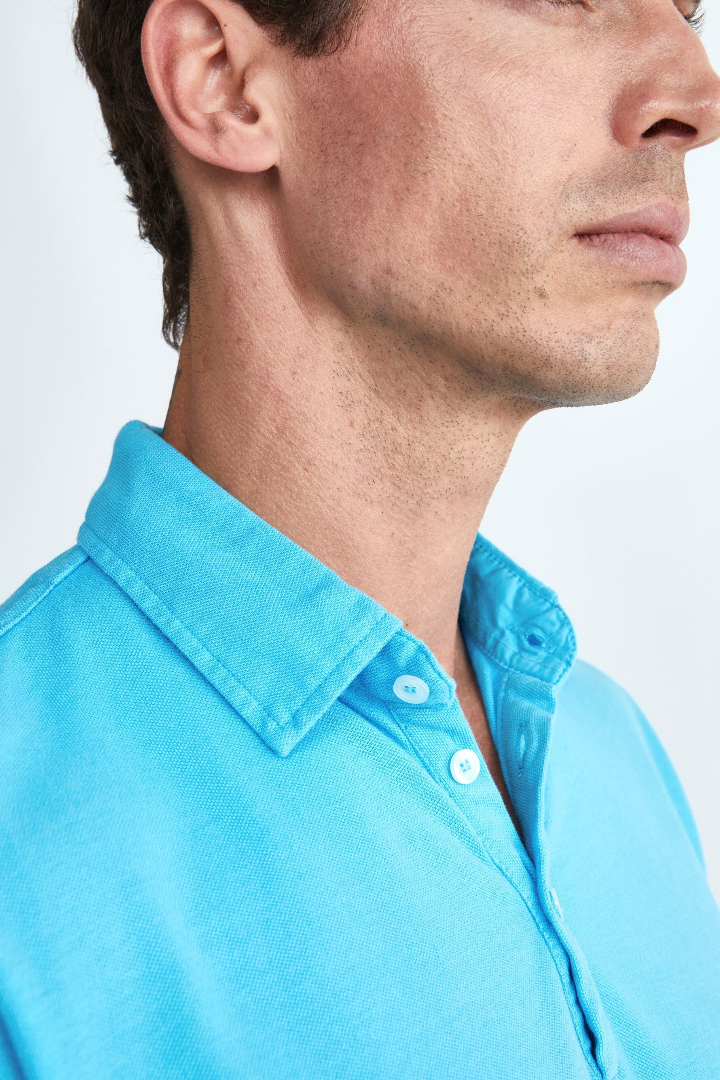 Polo slim en coton - Turquoise