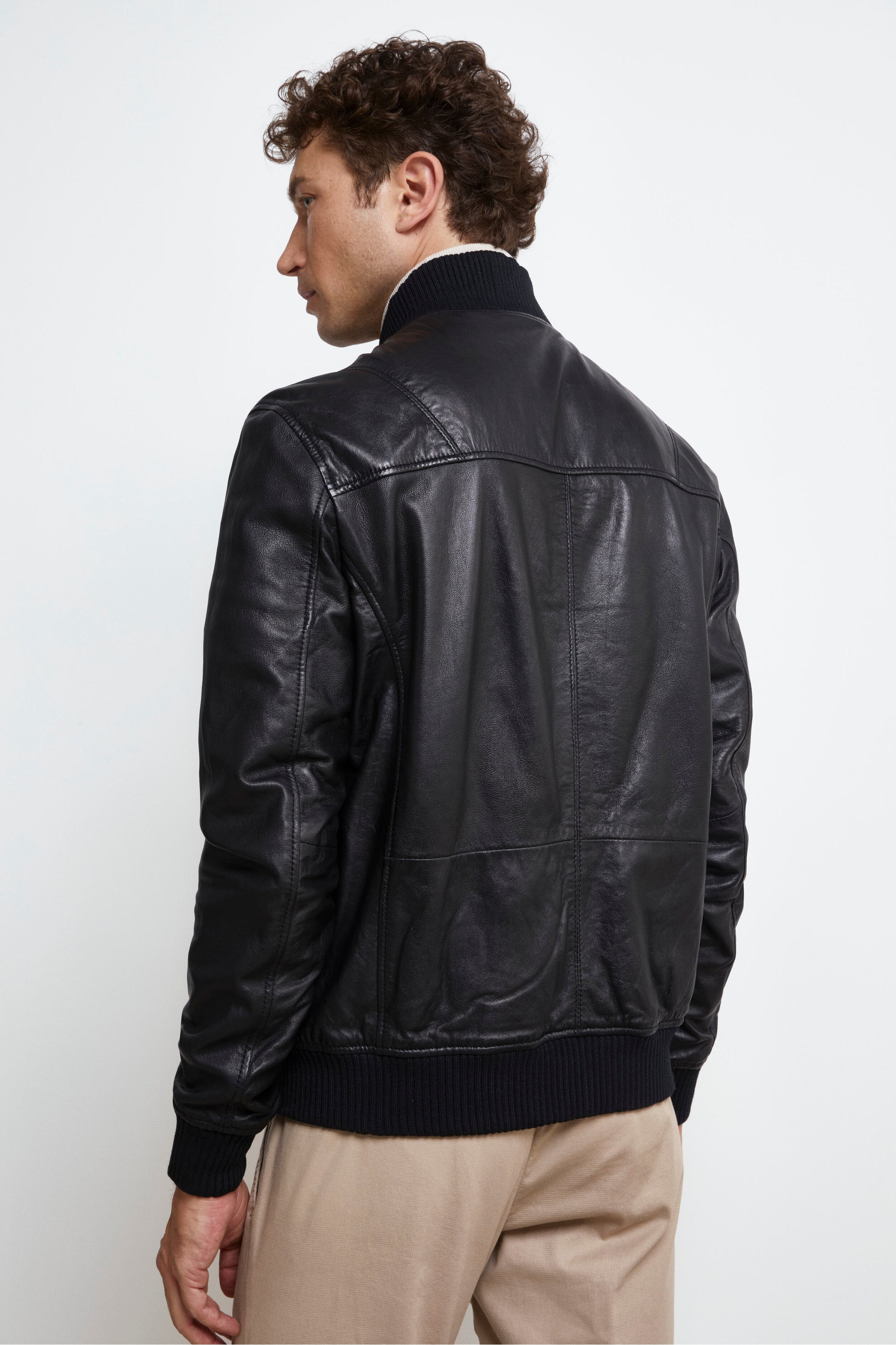 Reversible Leather Jacket - BLACK