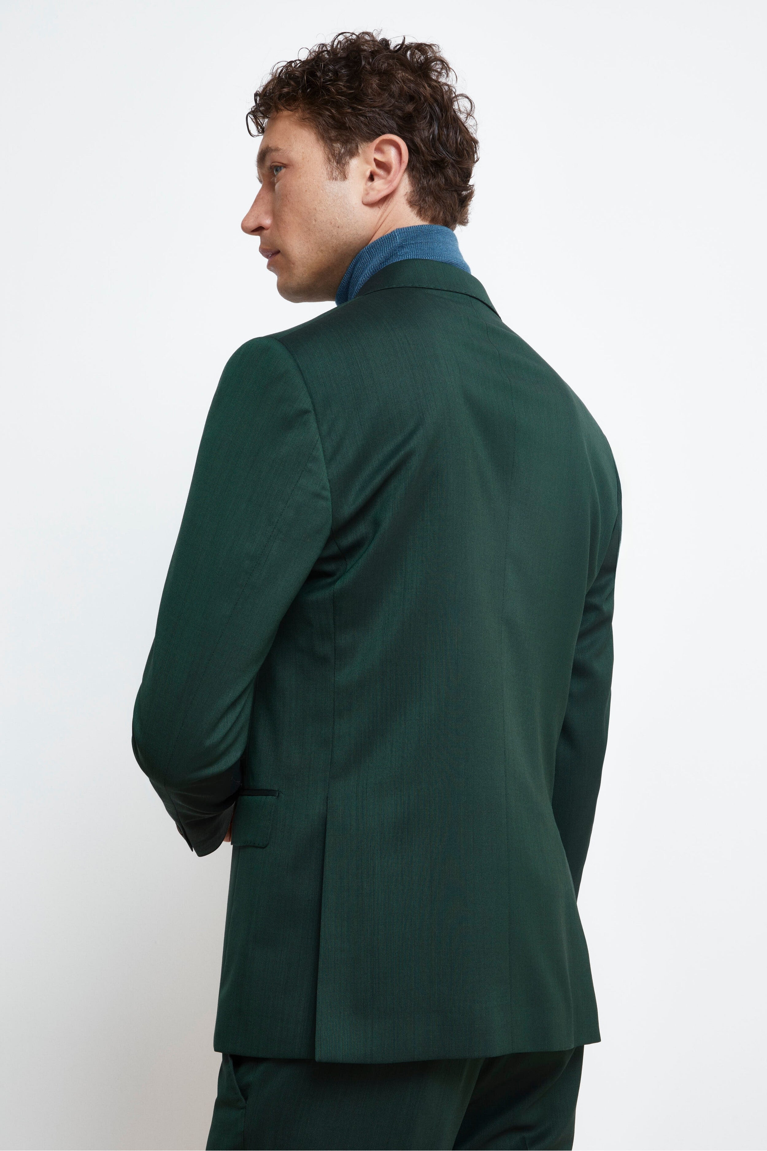 Colored Single-Breasted Slim Fit Suit - GREEN