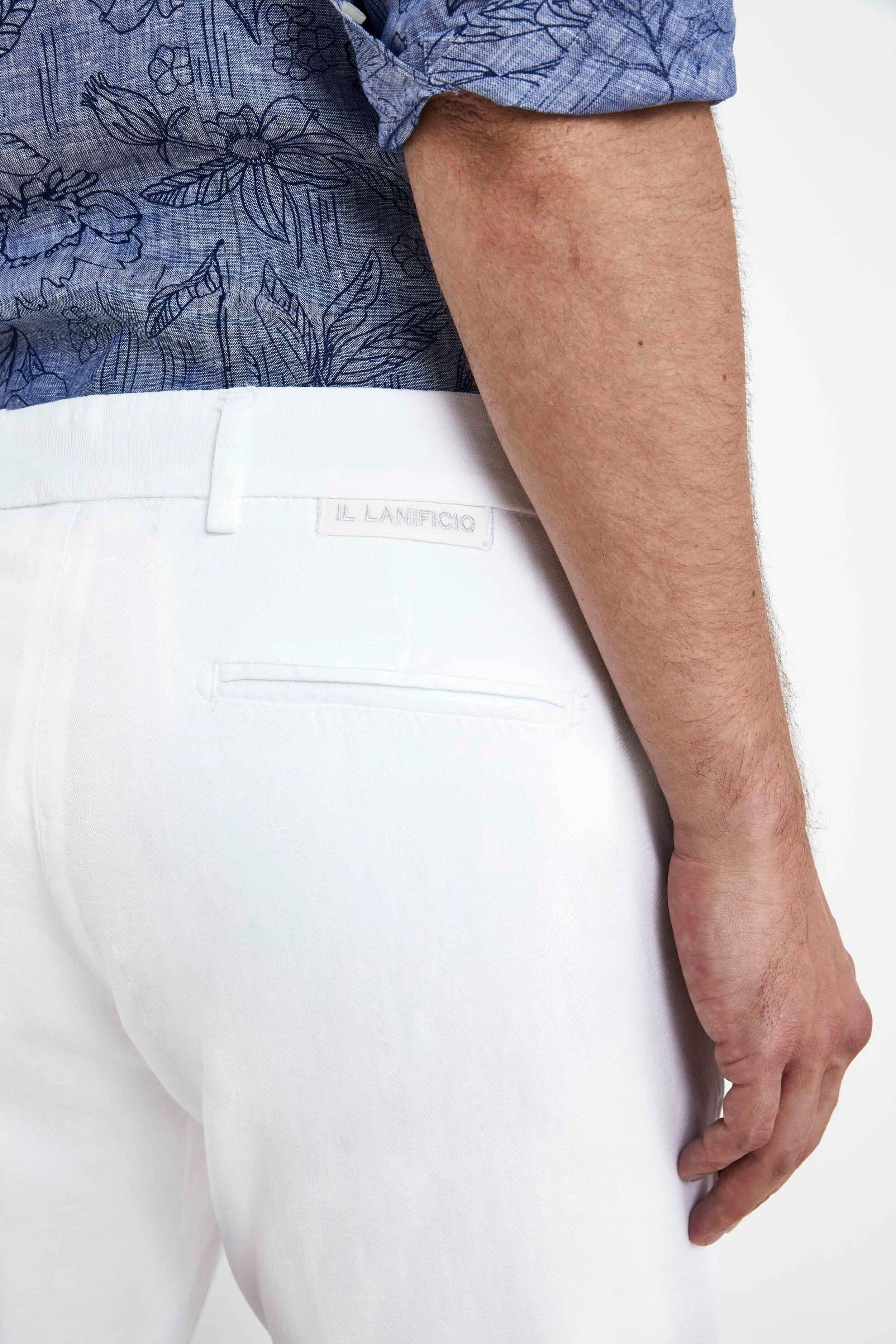 Pantalon à plis pour hommes - BLANC