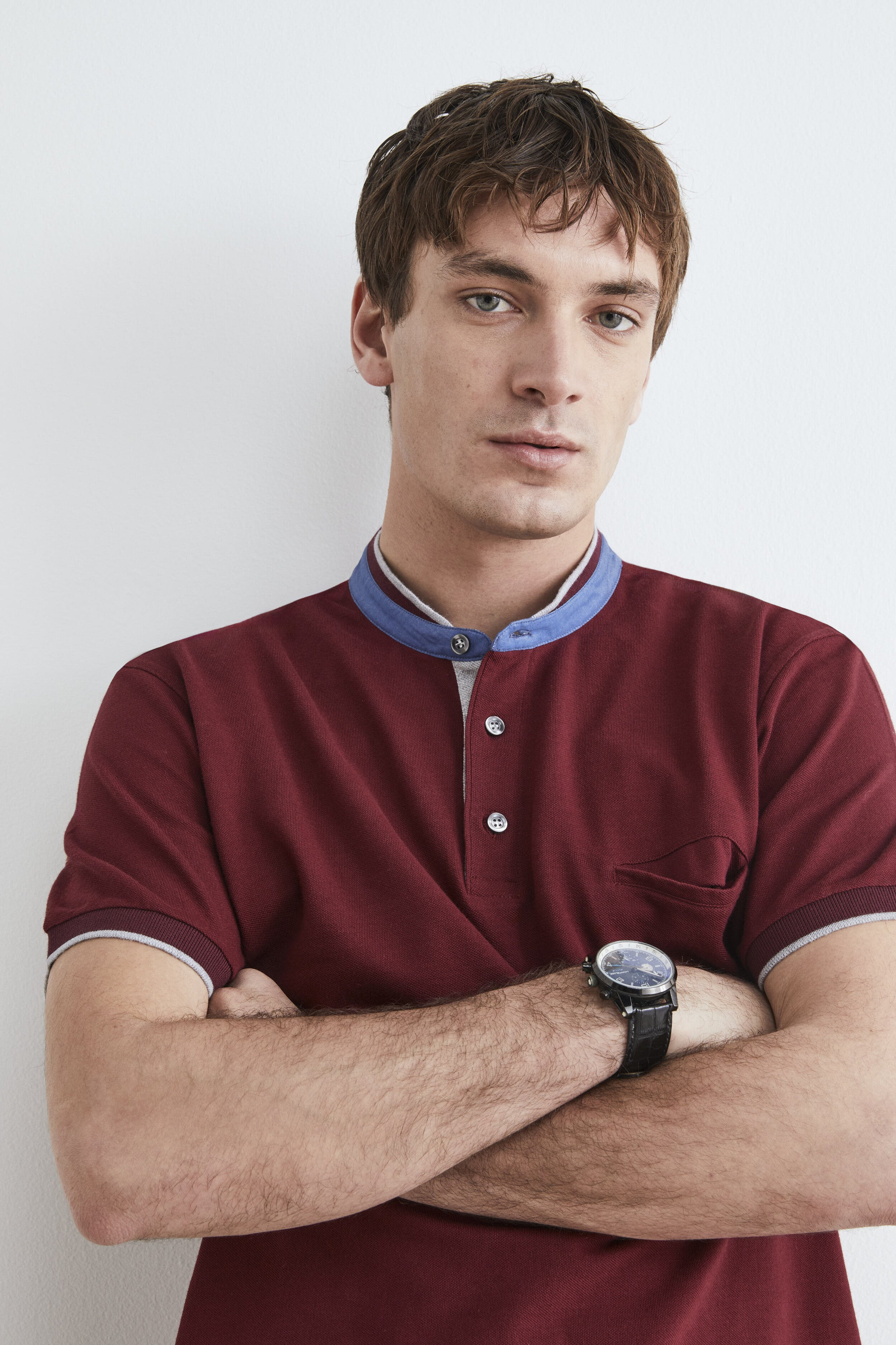 Poloshirt mit Tasche - Burgundisch