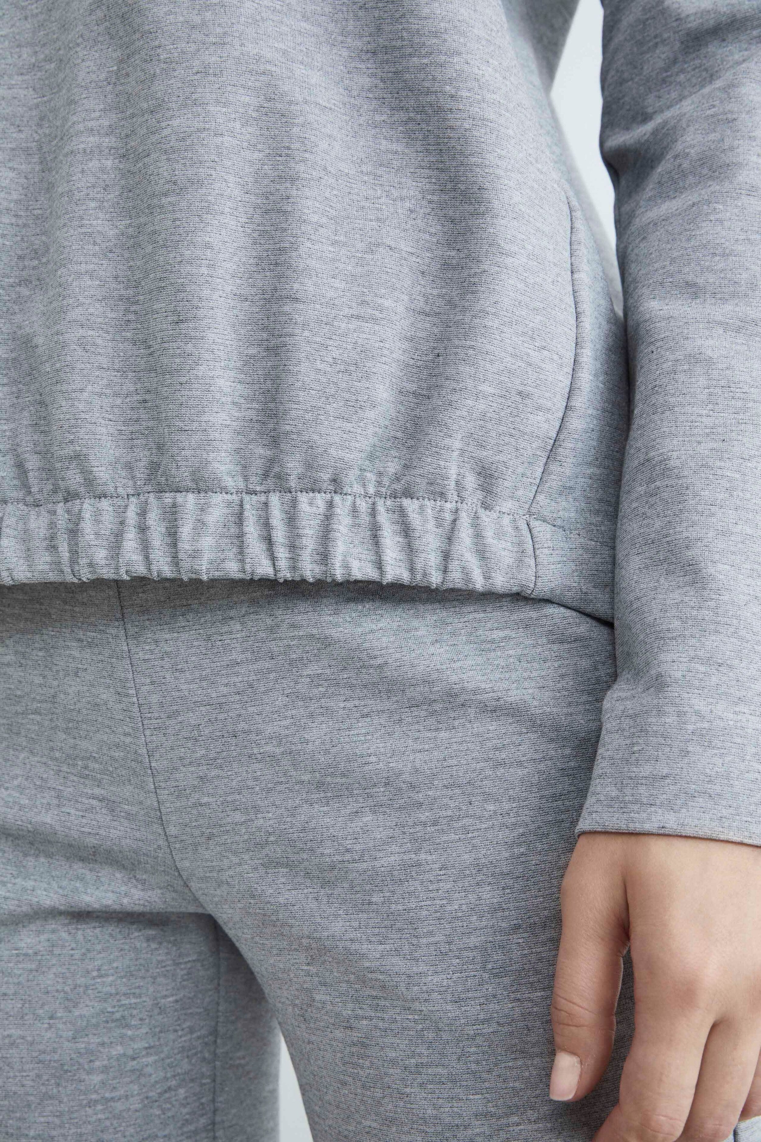 Jumper with elastic at the bottom - Ash grey