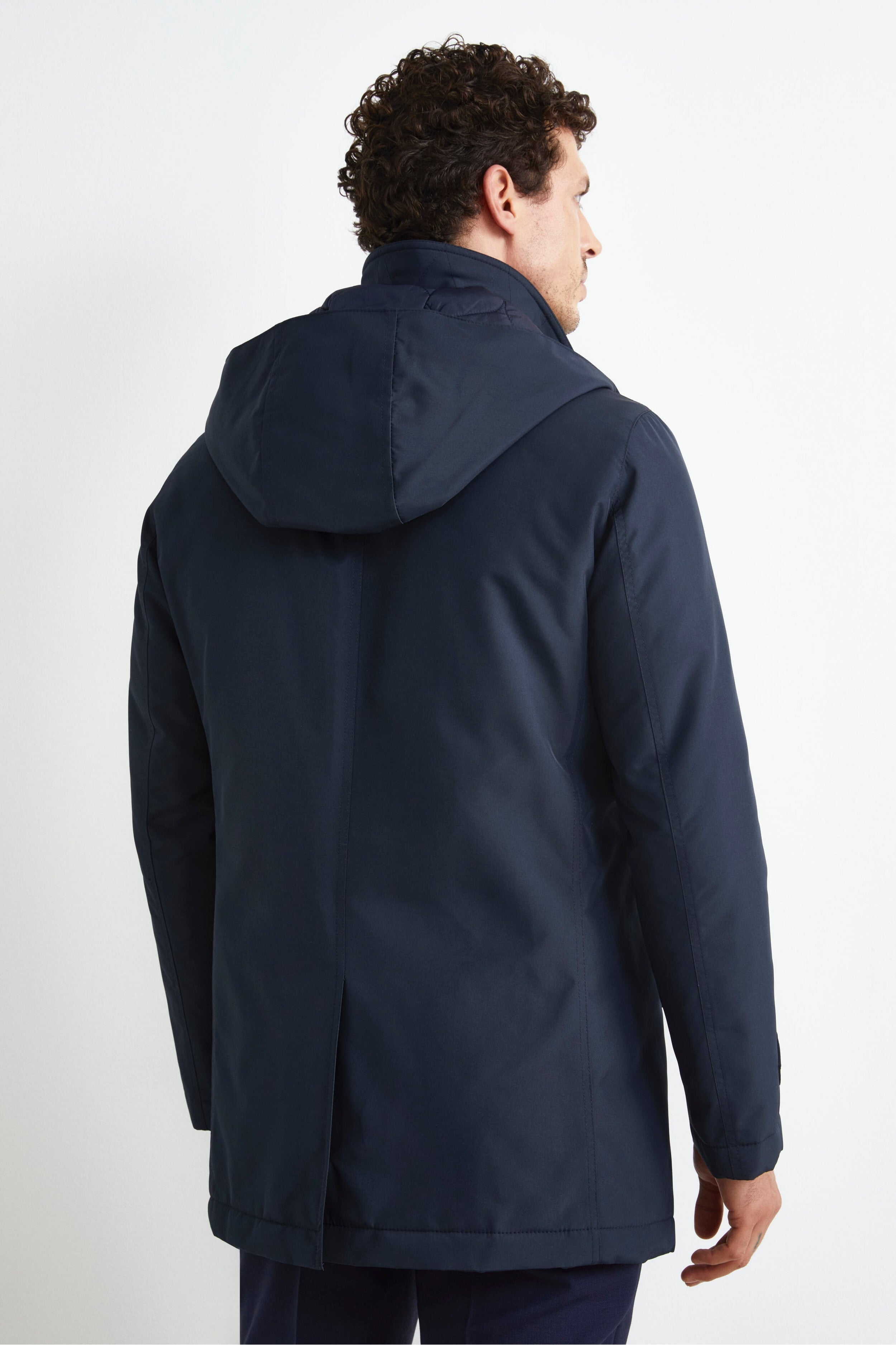 Jacket with Removable Hood - Midnight blue