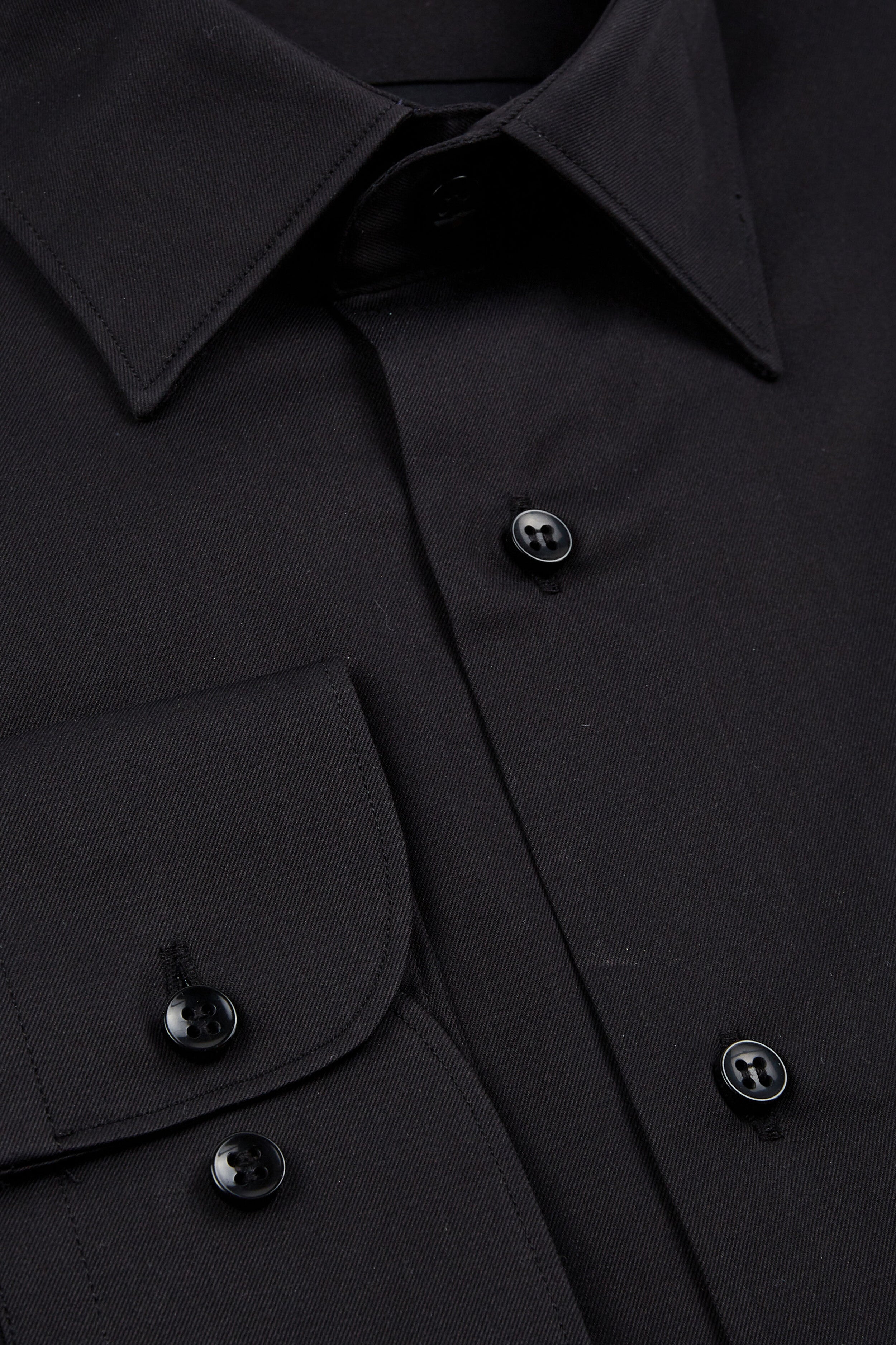 Twill cotton shirt - BLACK