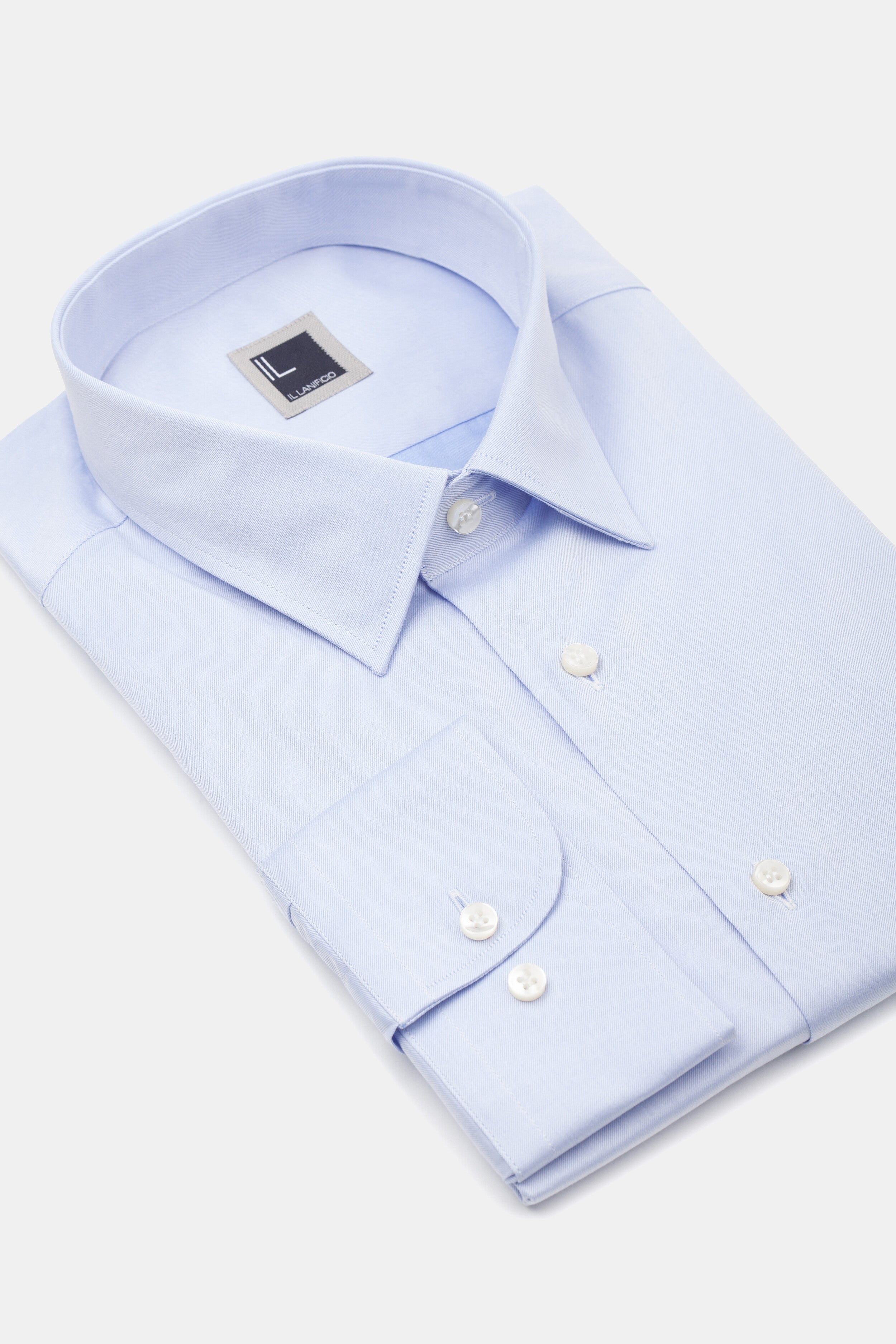 Chemise en sergé à col classique - Bleu clair