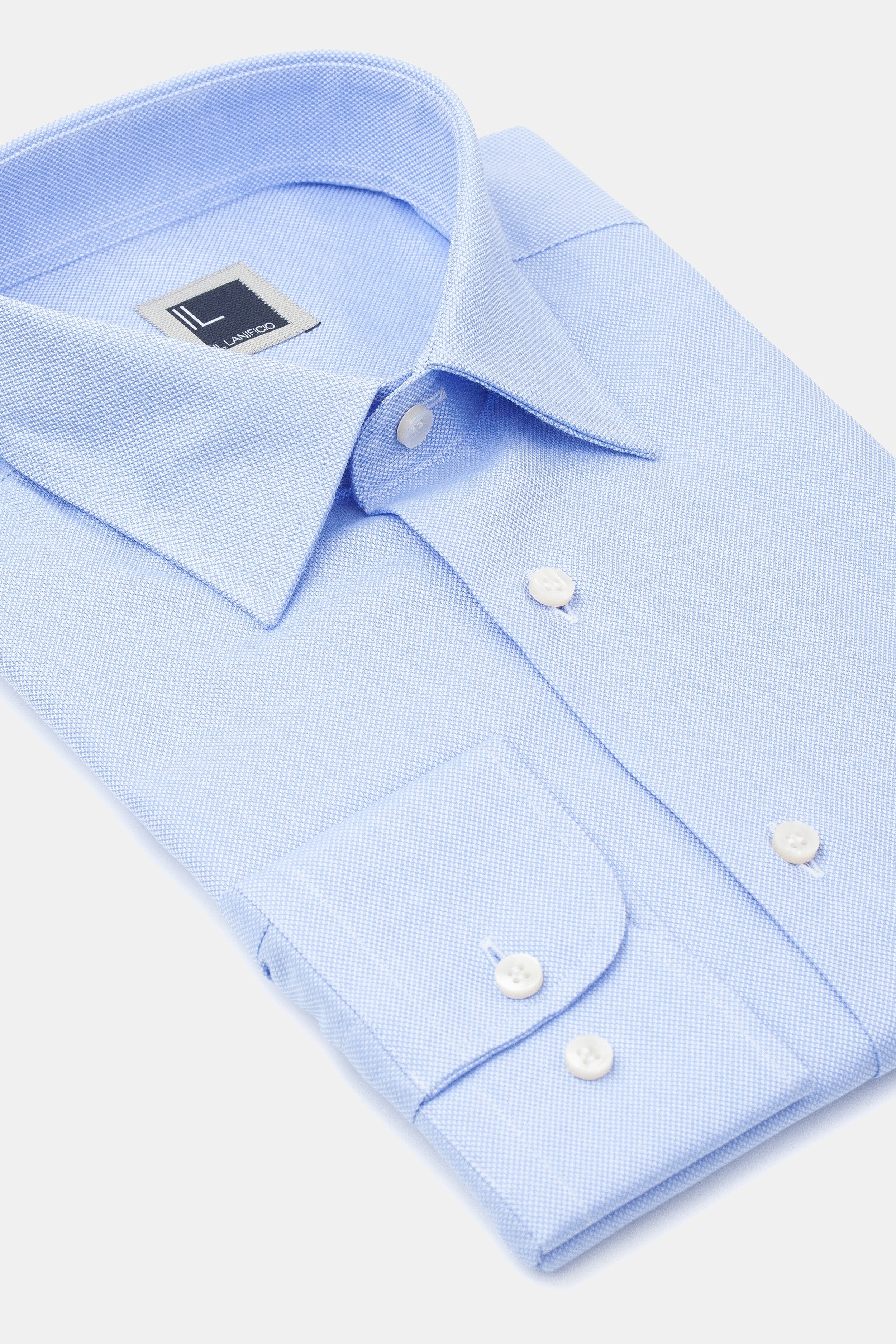 Chemise classique à col nid d’abeille - Bleu clair