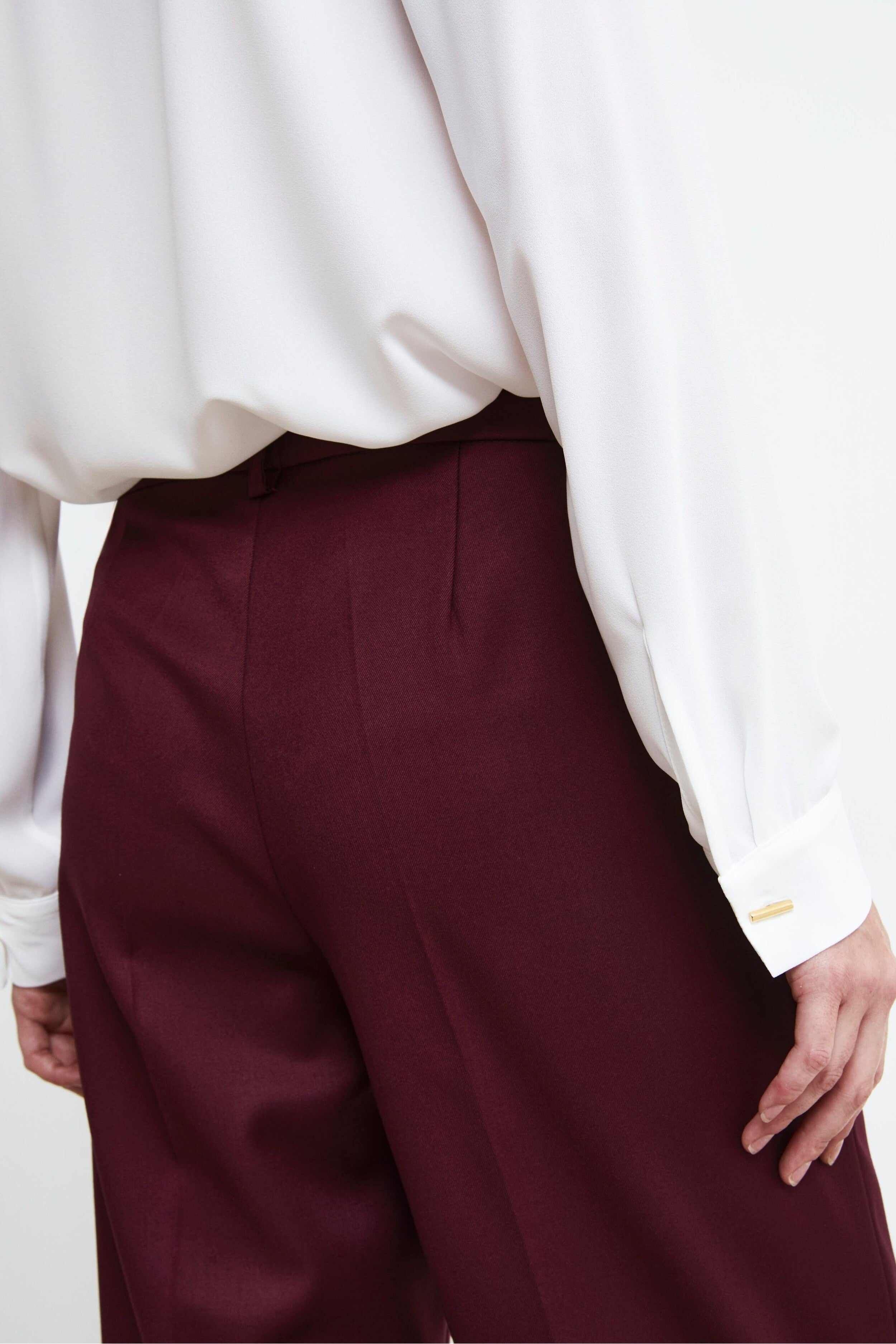 Soft Wide-Leg Pants - Burgundy