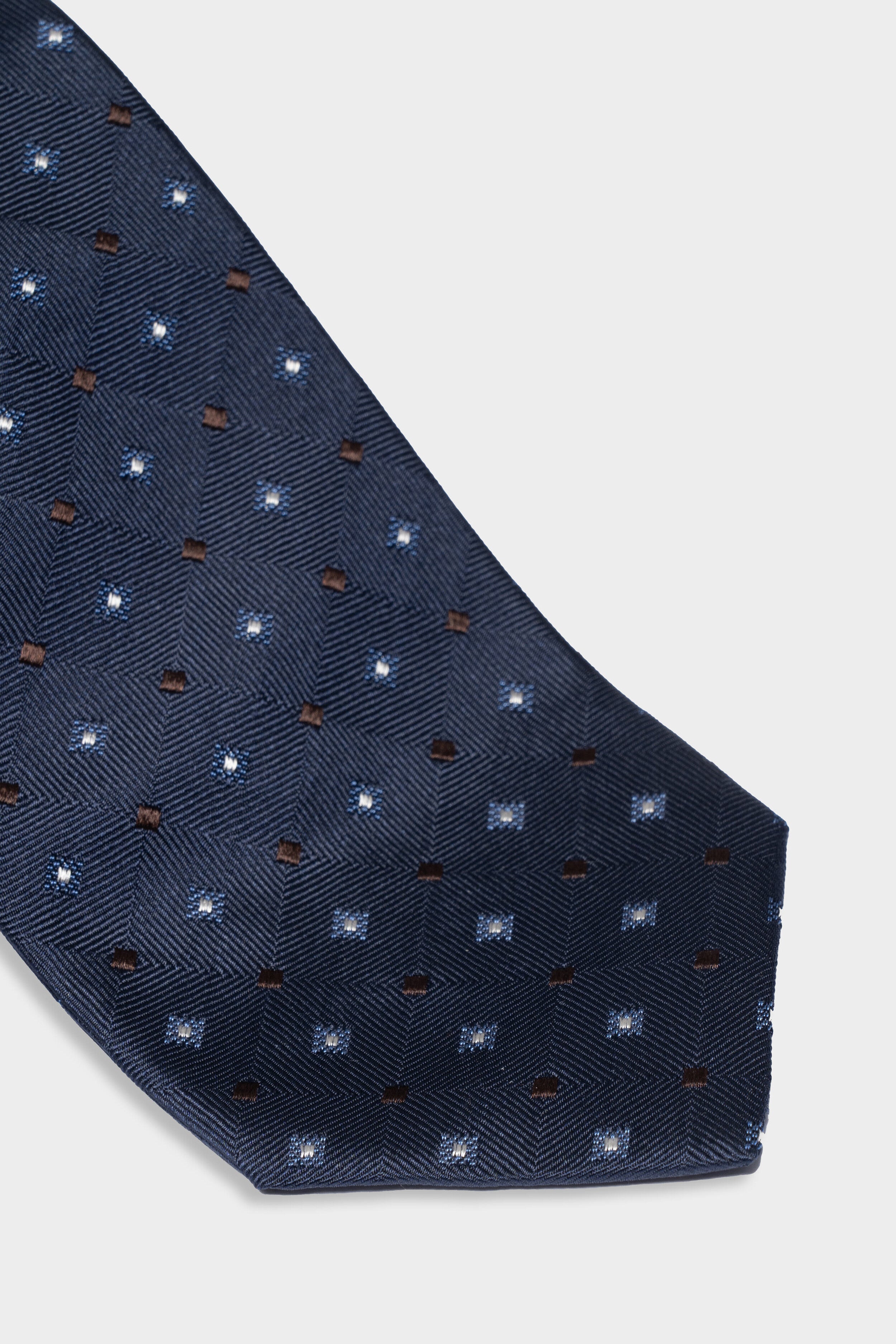 Polka-Dot Silk Tie - Blue pois