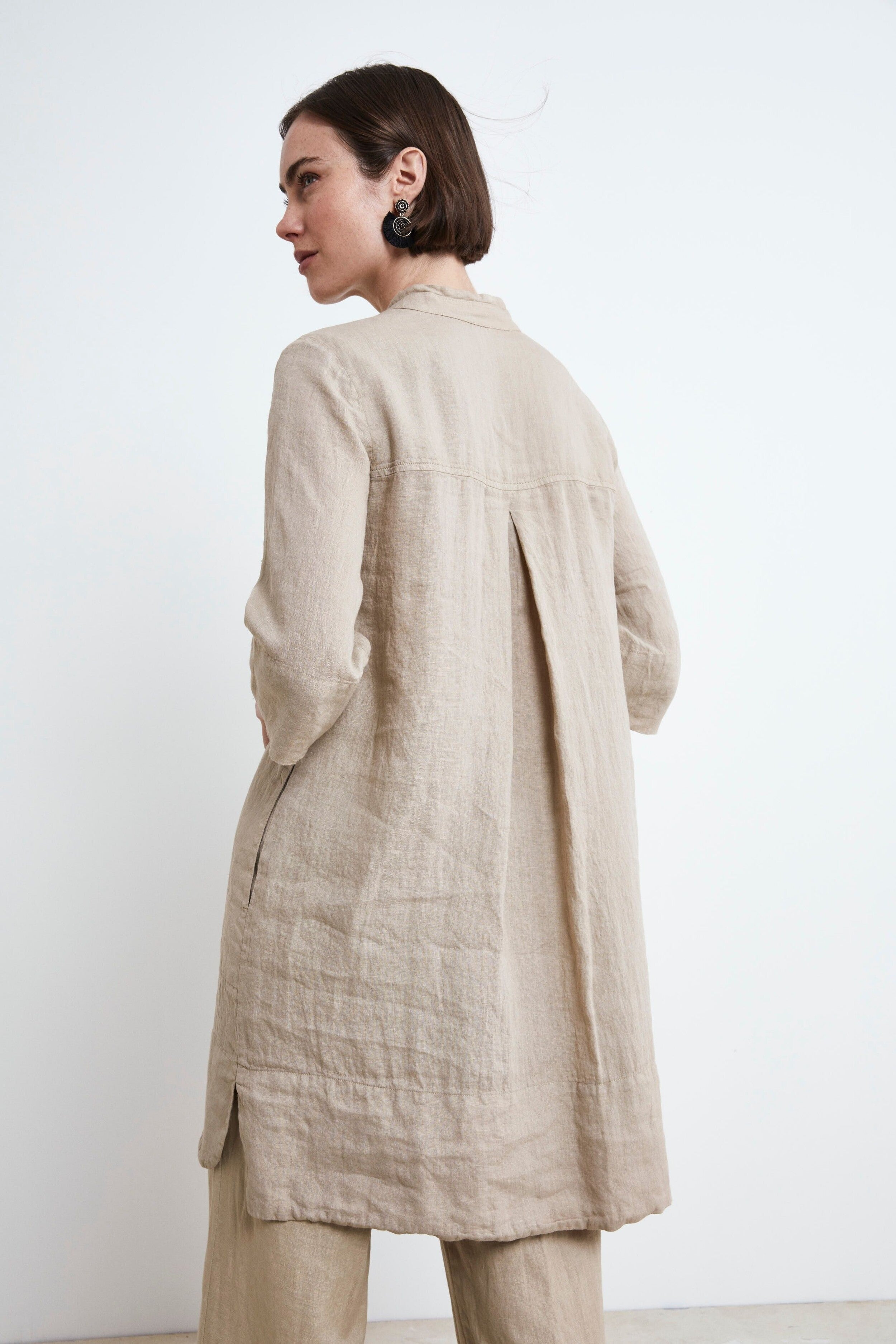 Soft Linen Dress - BEIGE