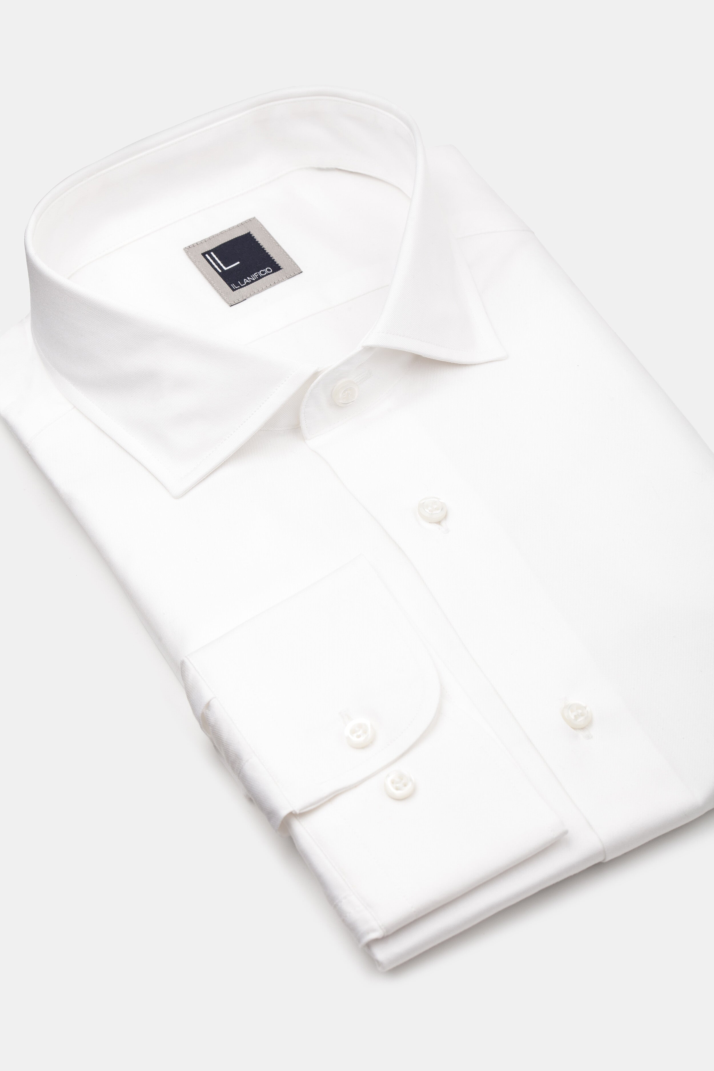 Twill slim shirt - WHITE