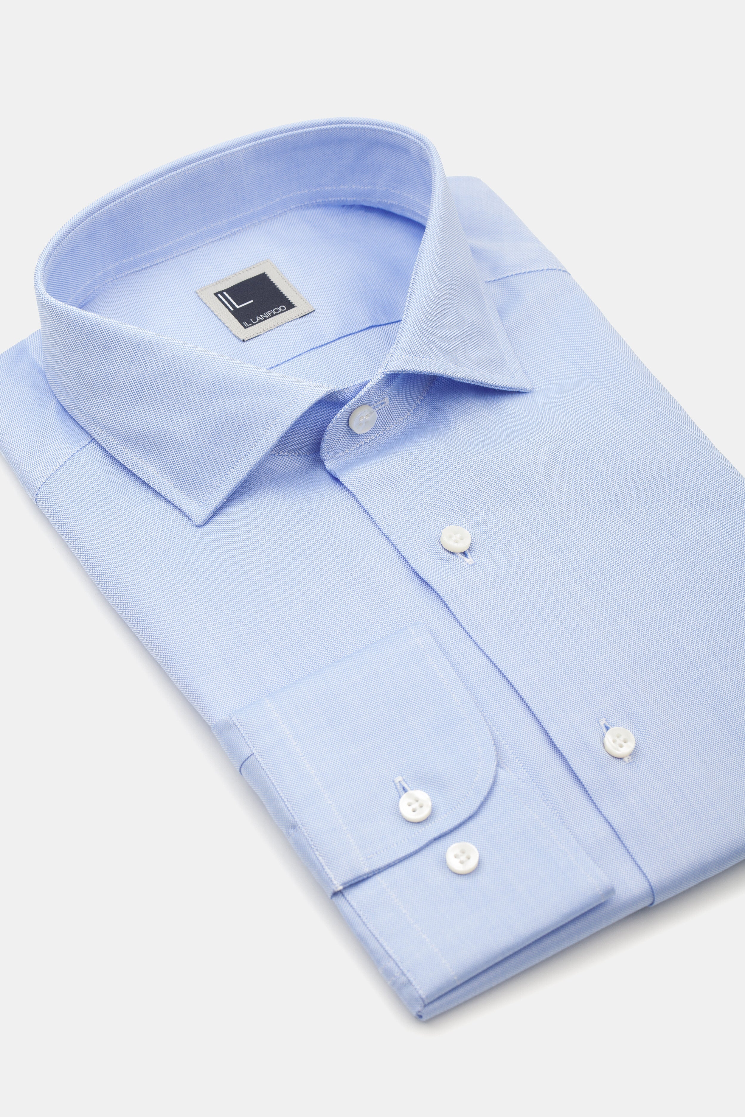 Slim oxford shirt spread collar - Light blue