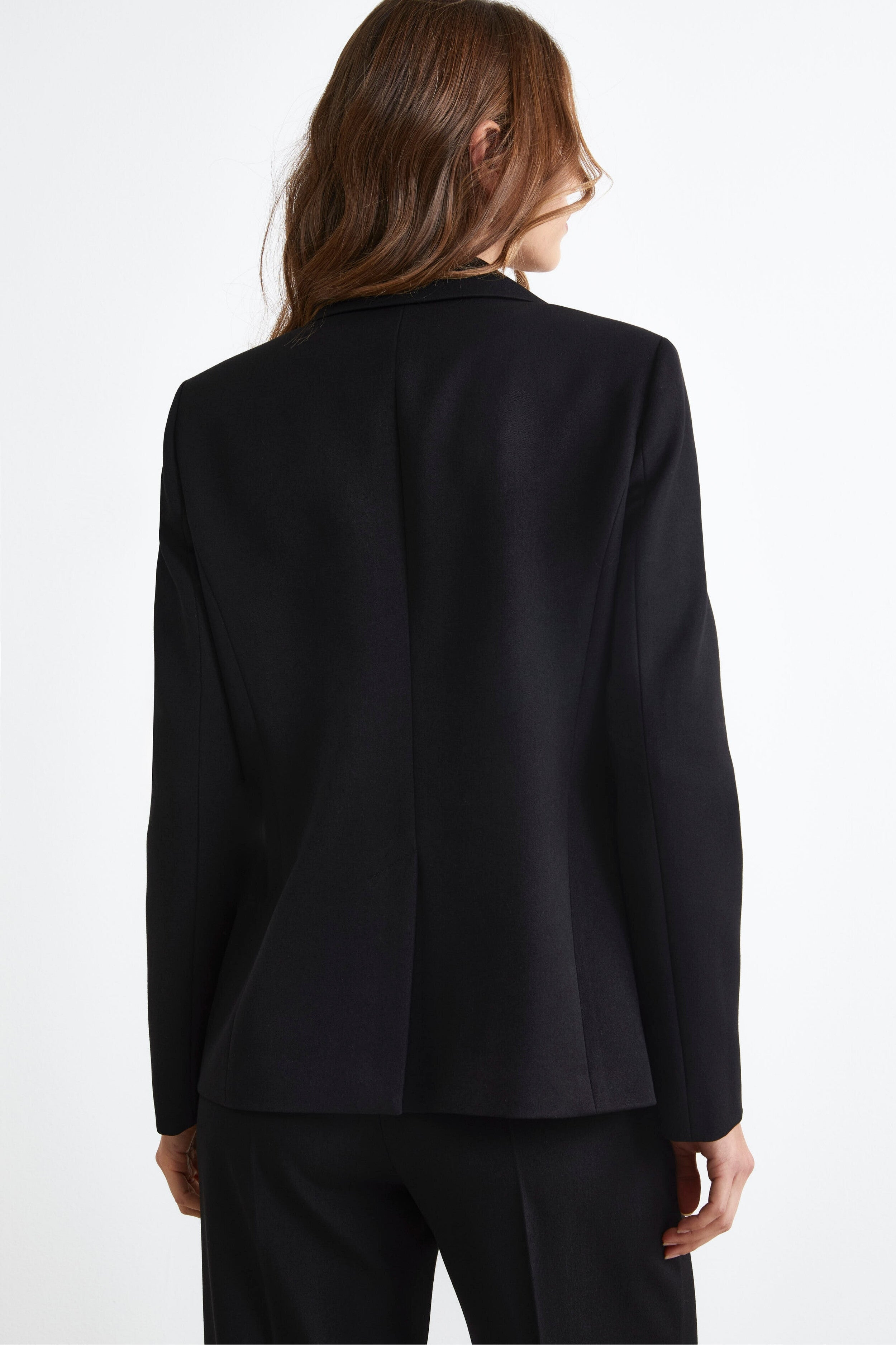 Elegant Single-Breasted Blazer - BLACK