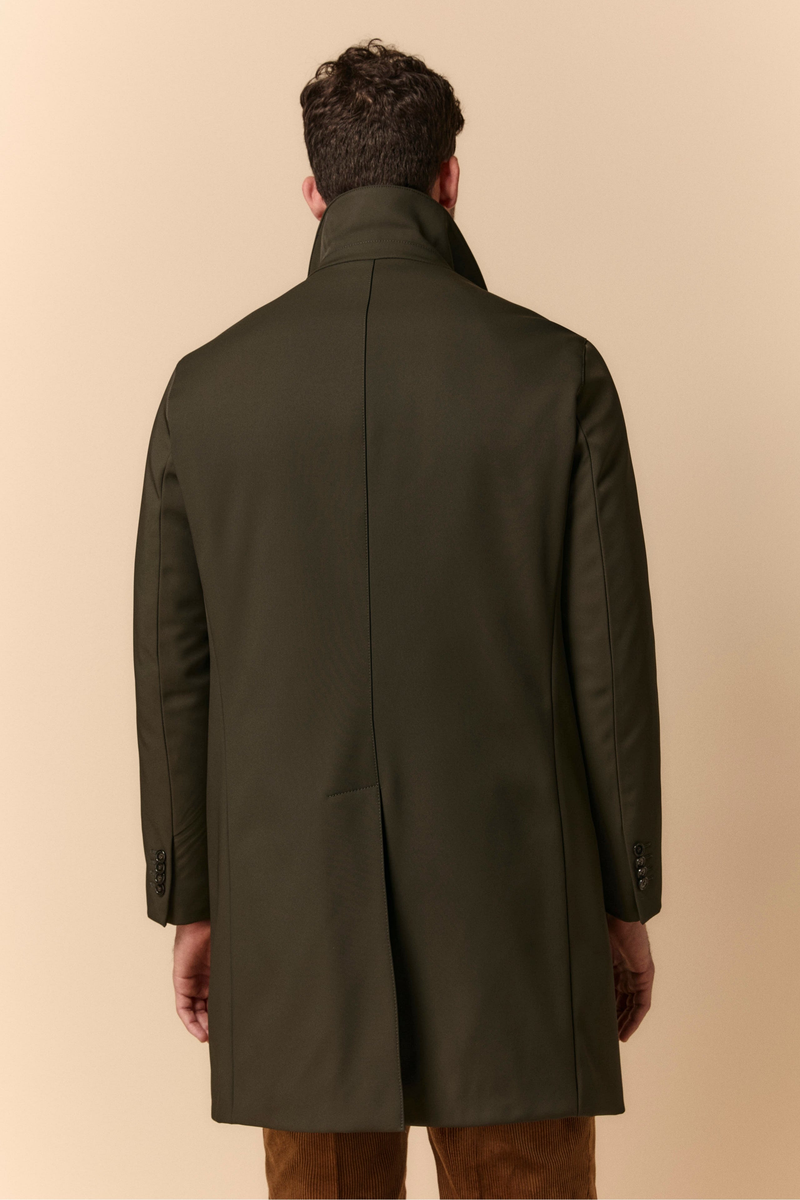 Lined Winter Trench Coat - GREEN