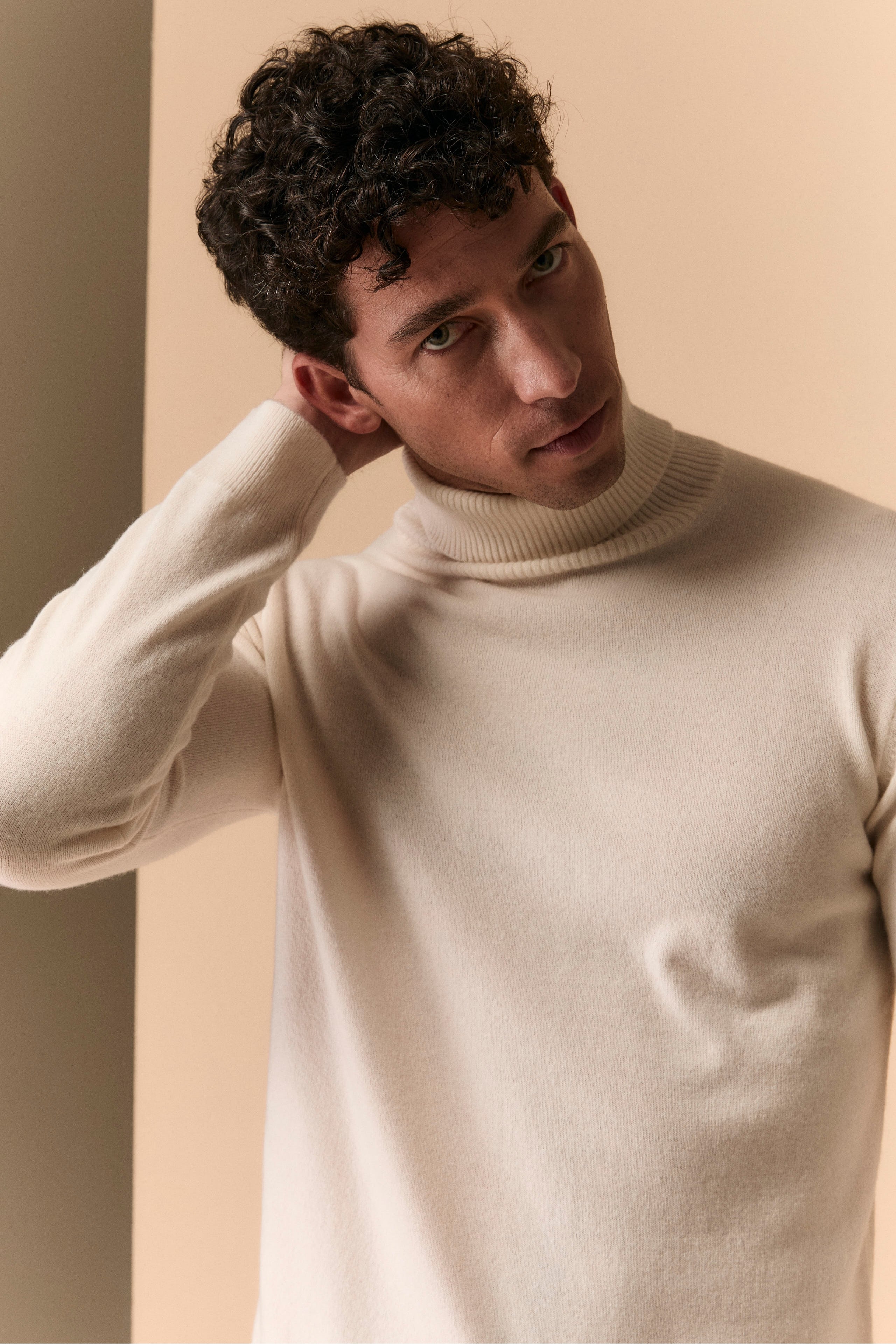 Wool and cashmere turtleneck - Cream white