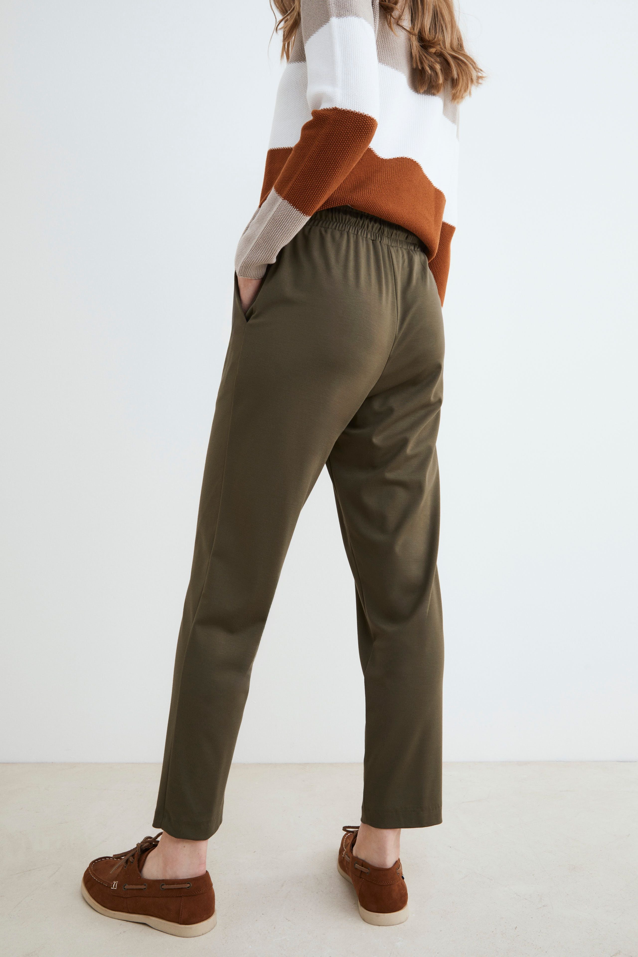 Pantalons souples pour femmes - Vert militaire