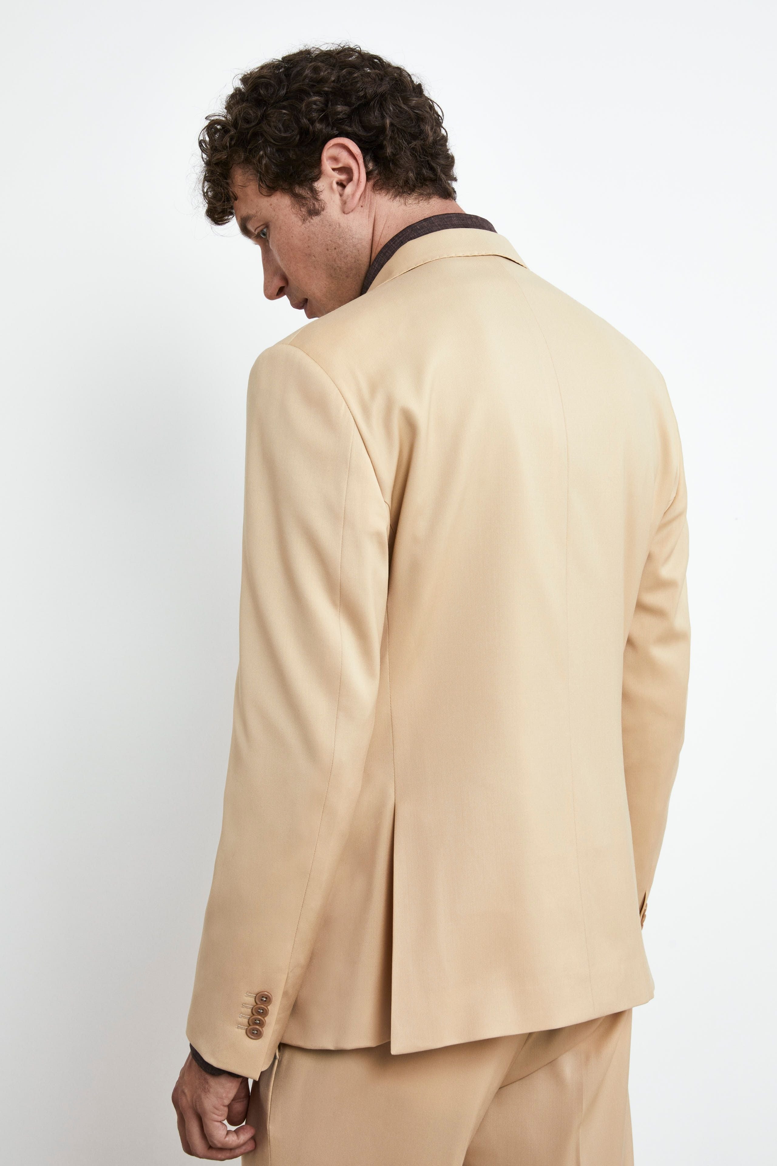 Structured Coloured Suit - Light brown