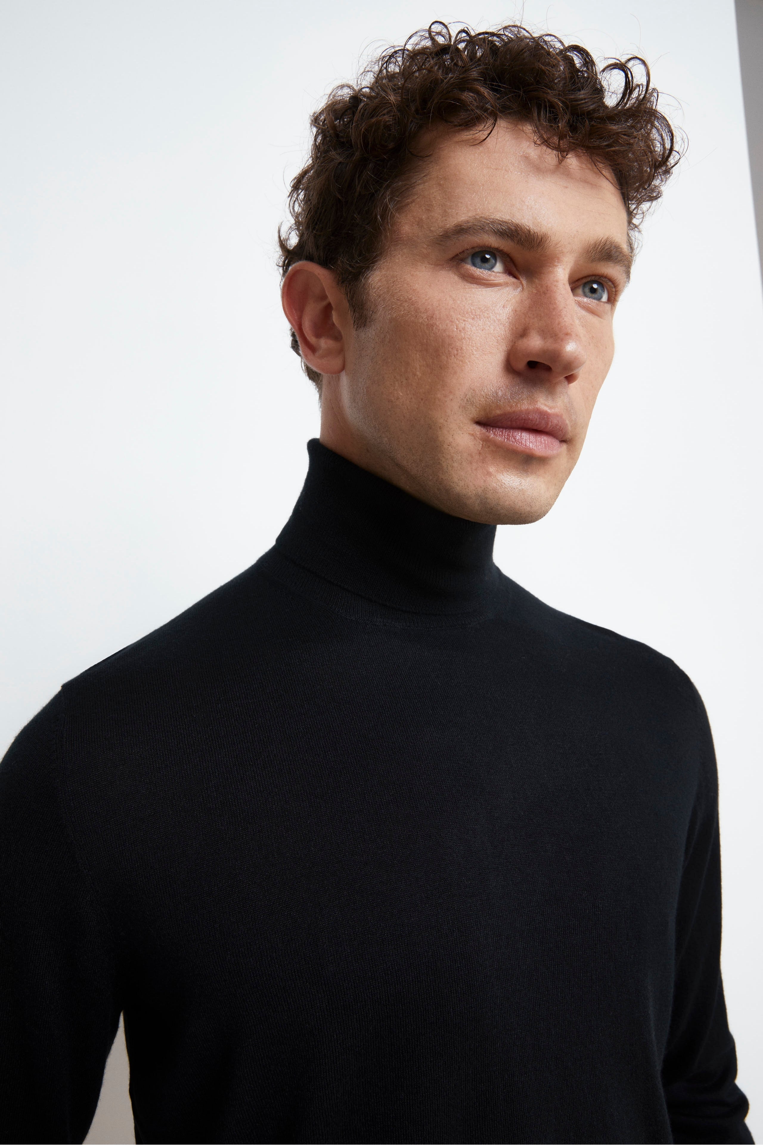 Silk and cashmere turtleneck sweater - BLACK