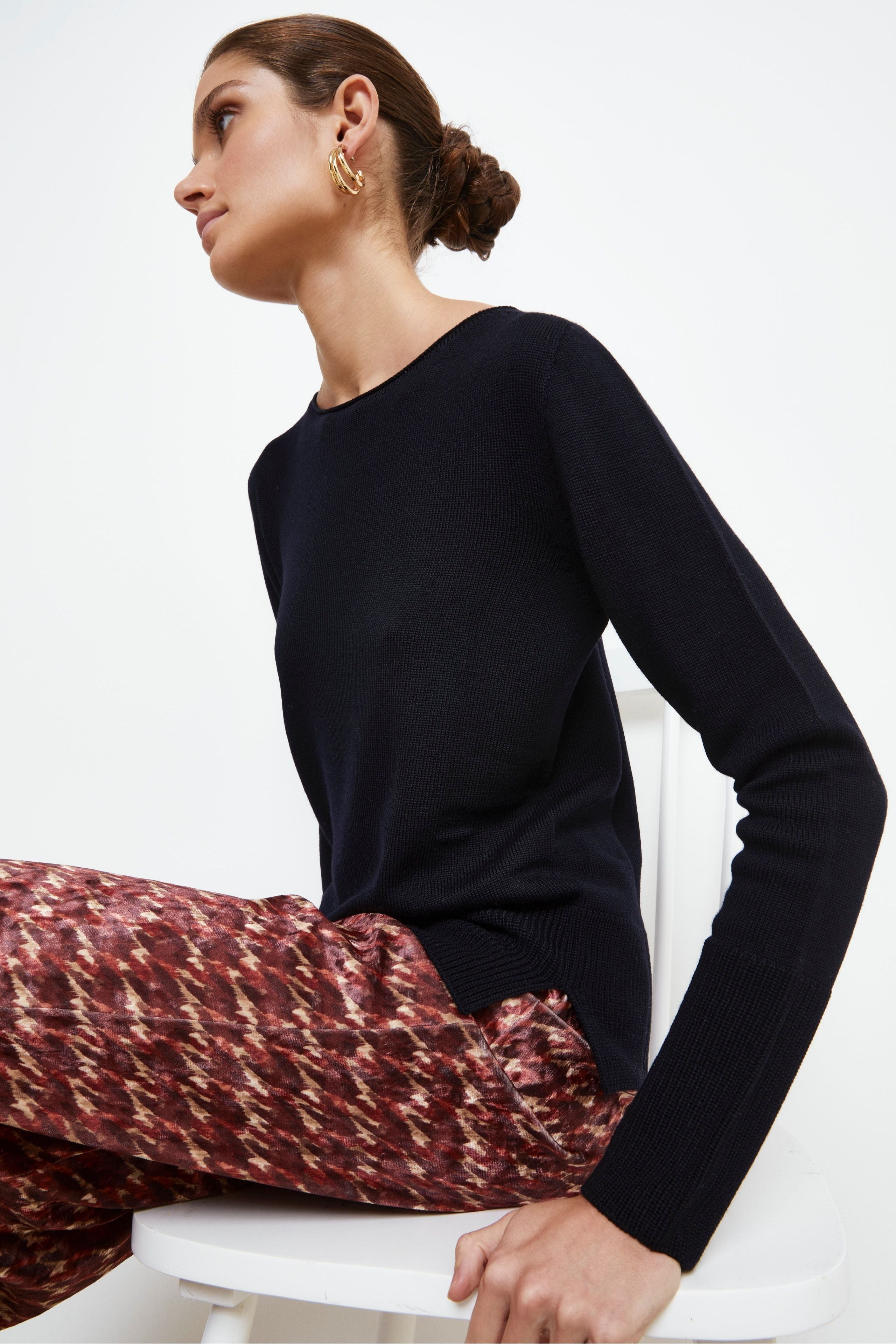 Classic Merino Wool Pullover - BLACK