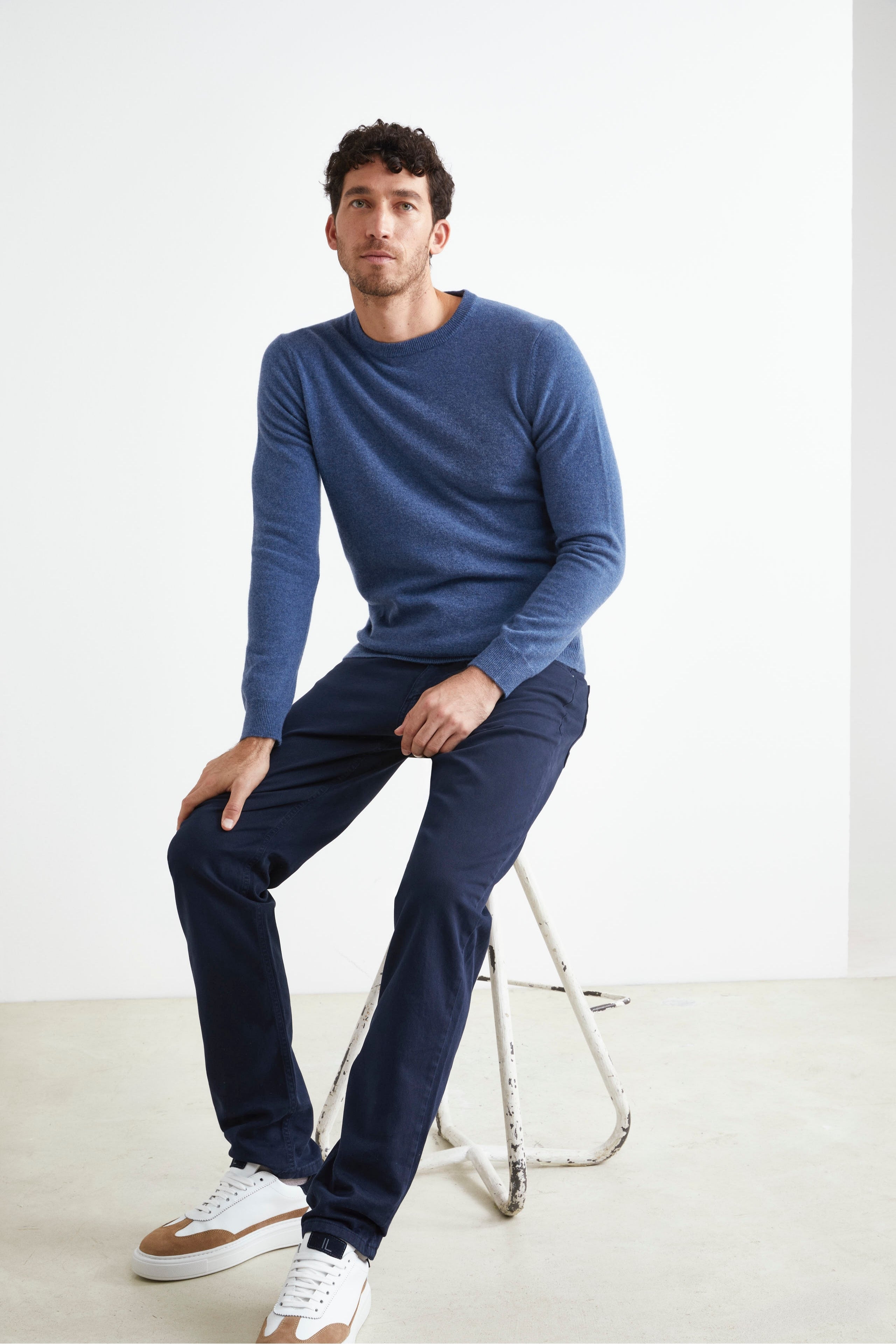 Crew-neck sweater in wool - JEANS MELANGE