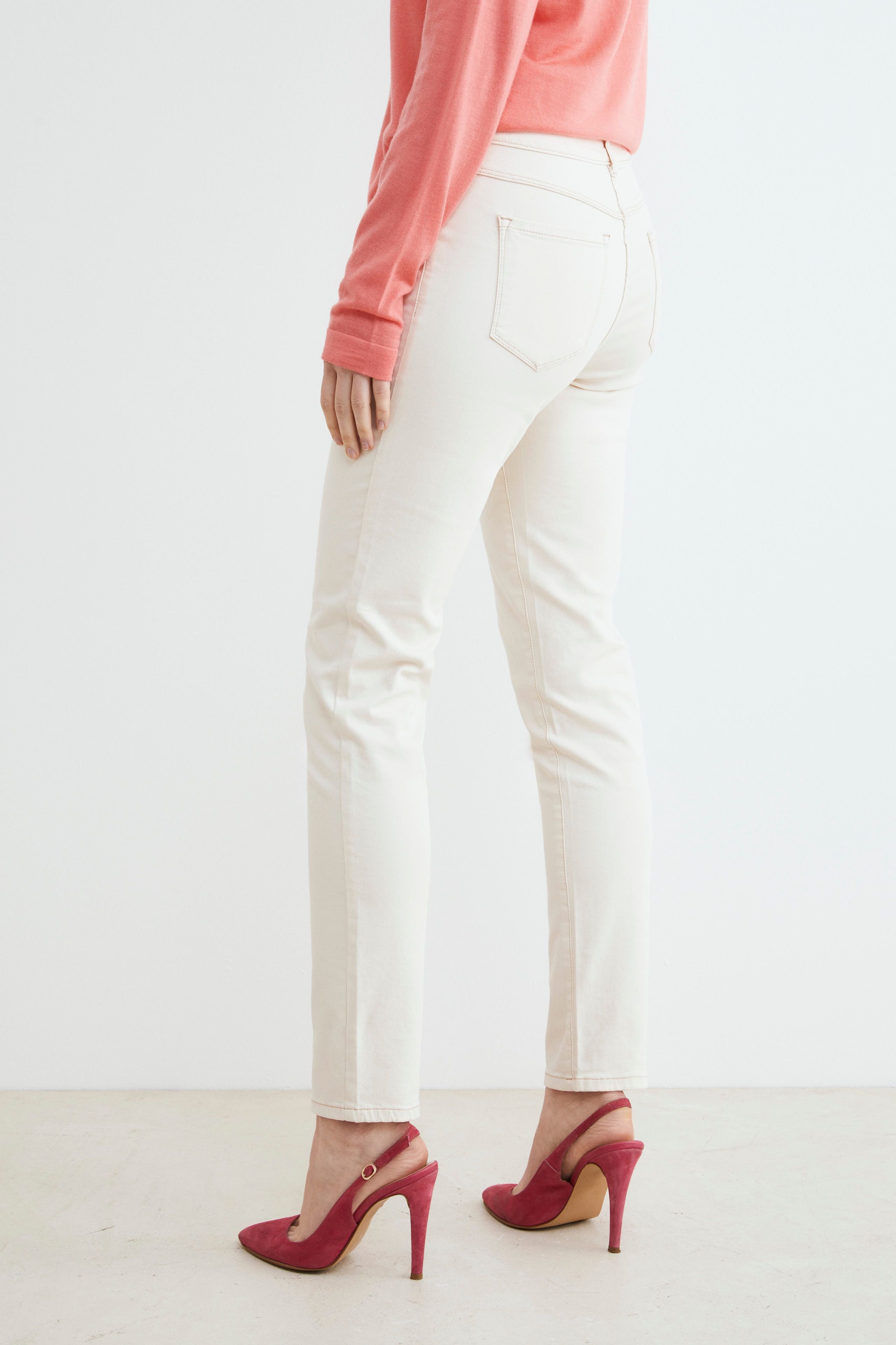 White cotton pants - ECRU