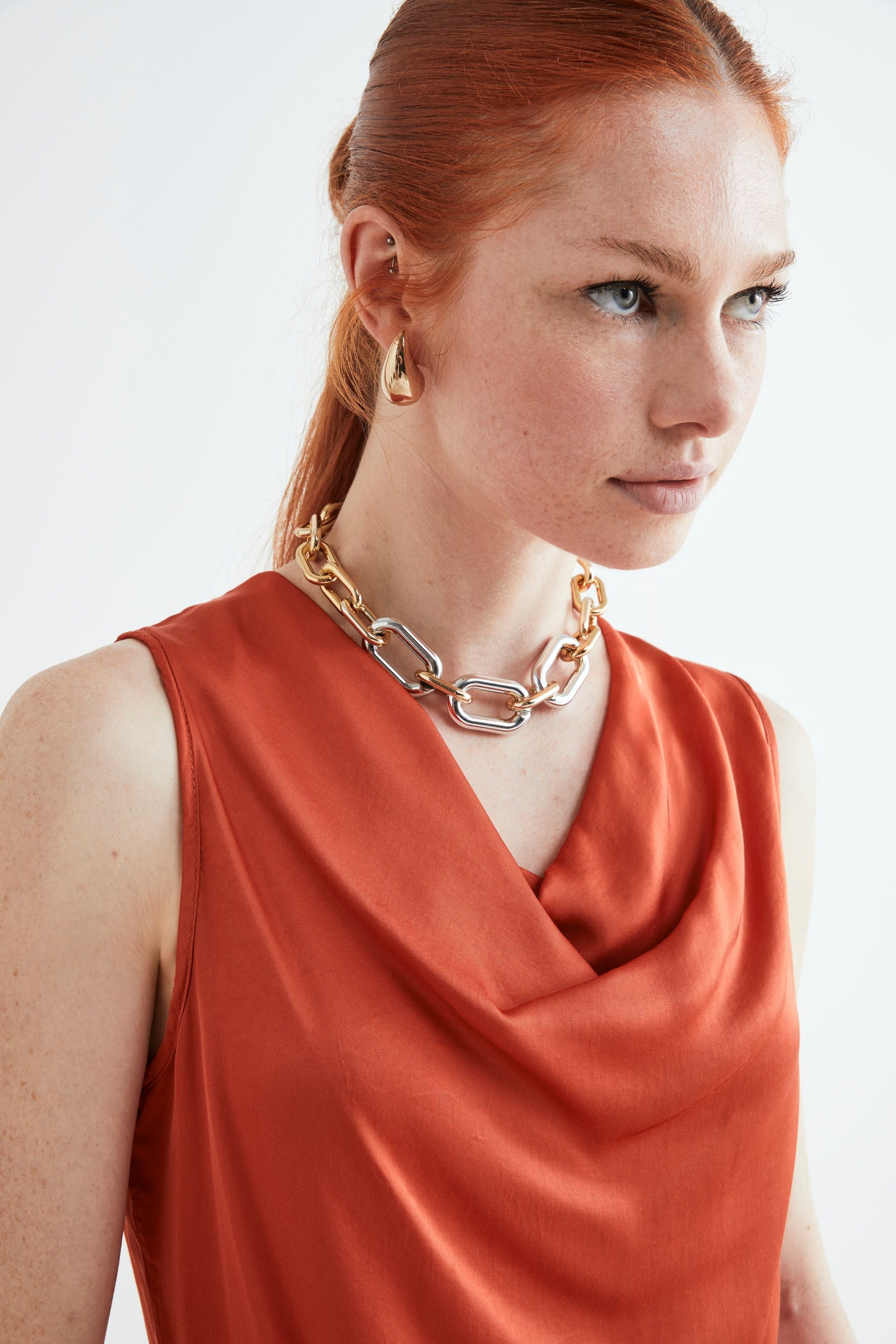 Elegant satin top - Orange