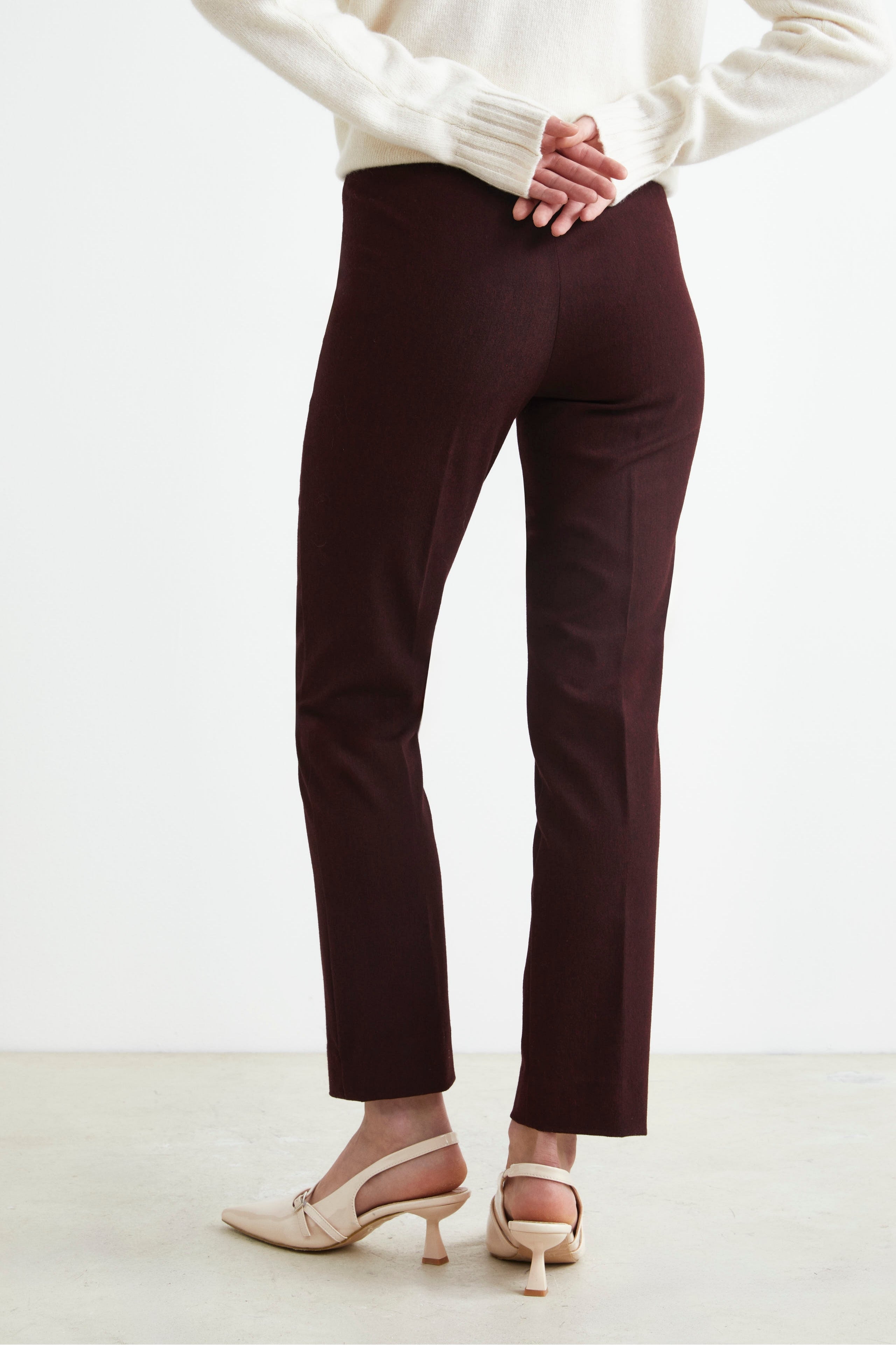 Stretch Zigarettenhose - Burgundisch