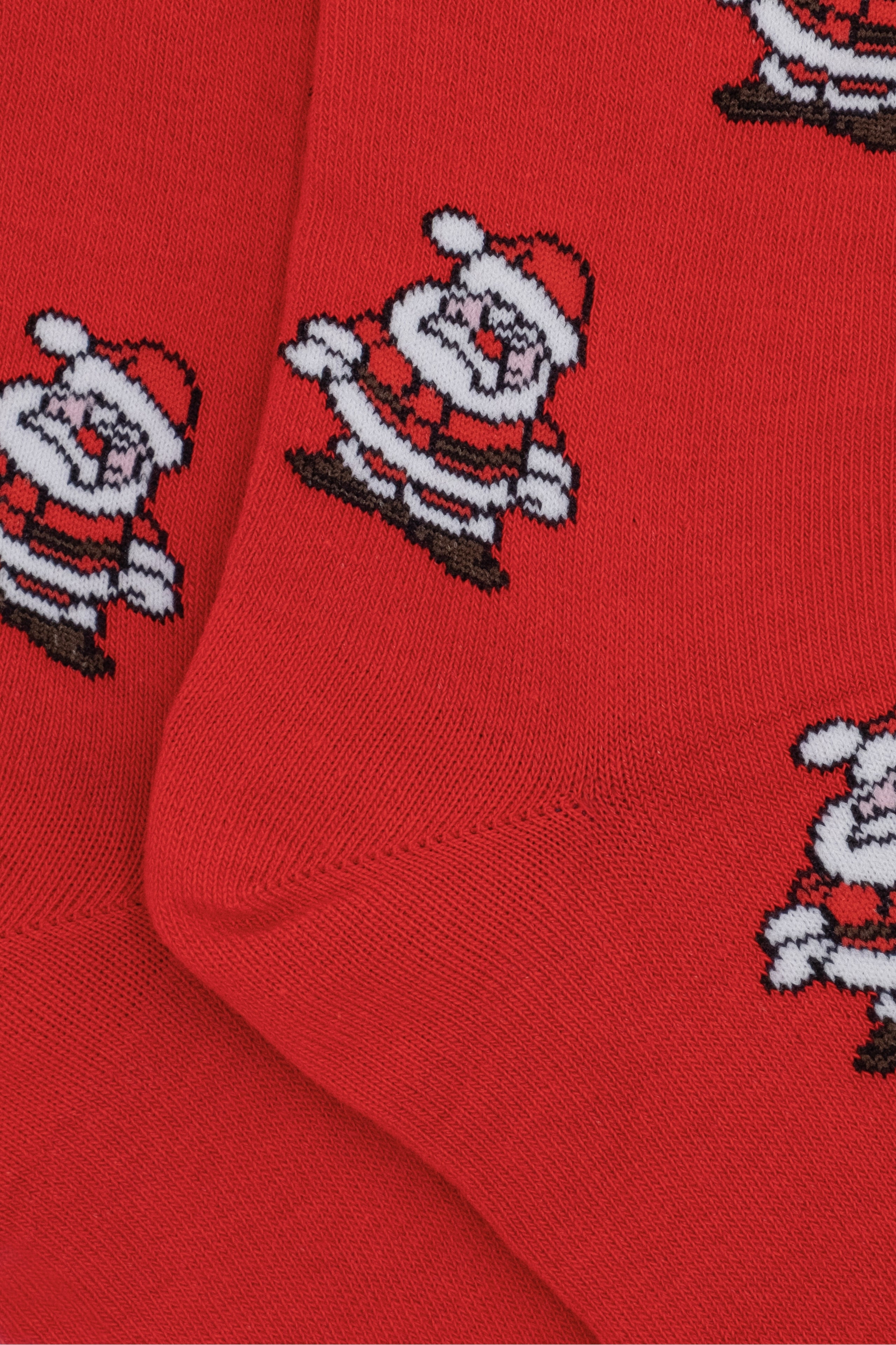 Patterned Christmas Long Socks - Red