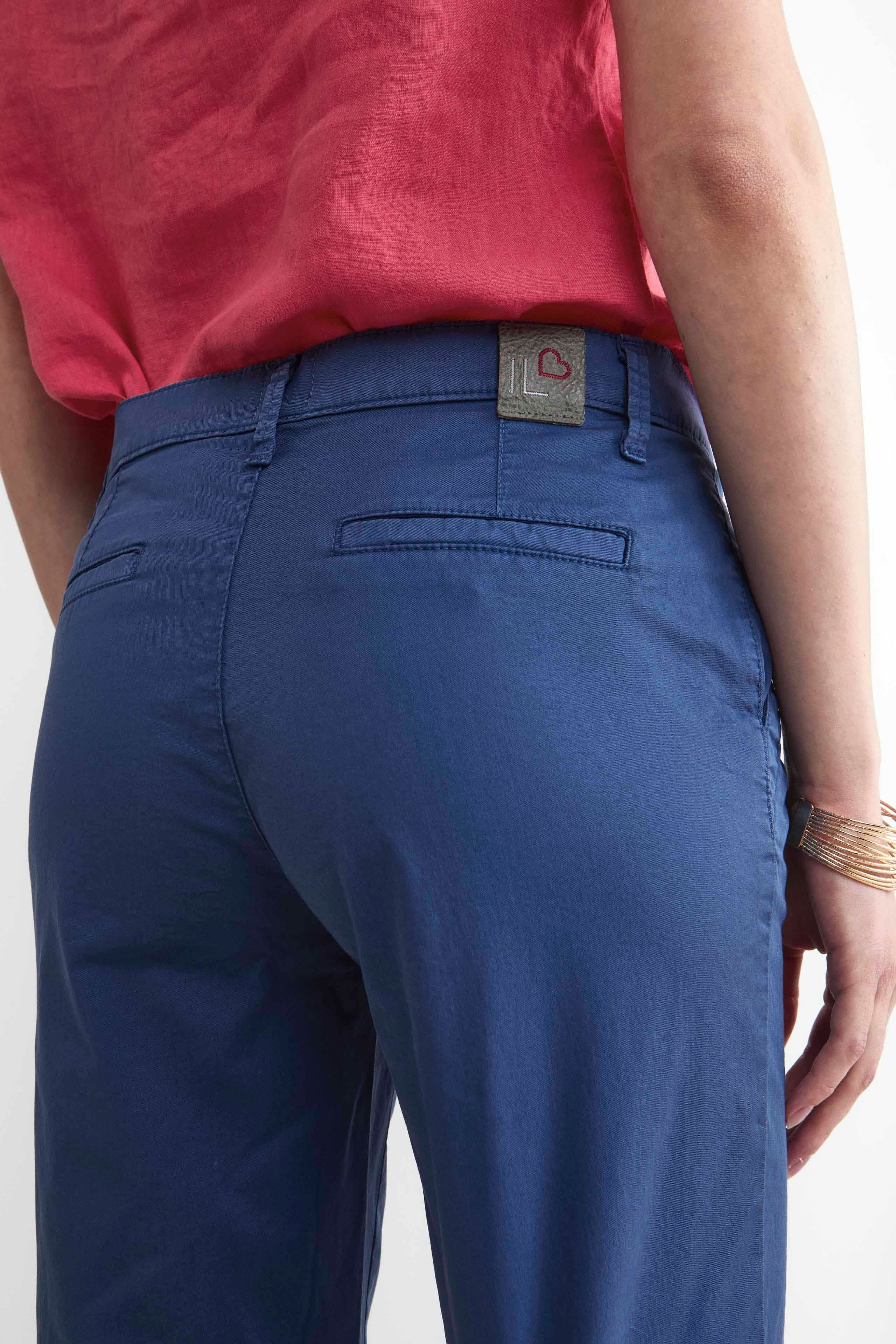 Bermuda-Shorts aus Leinen - Mittelblau