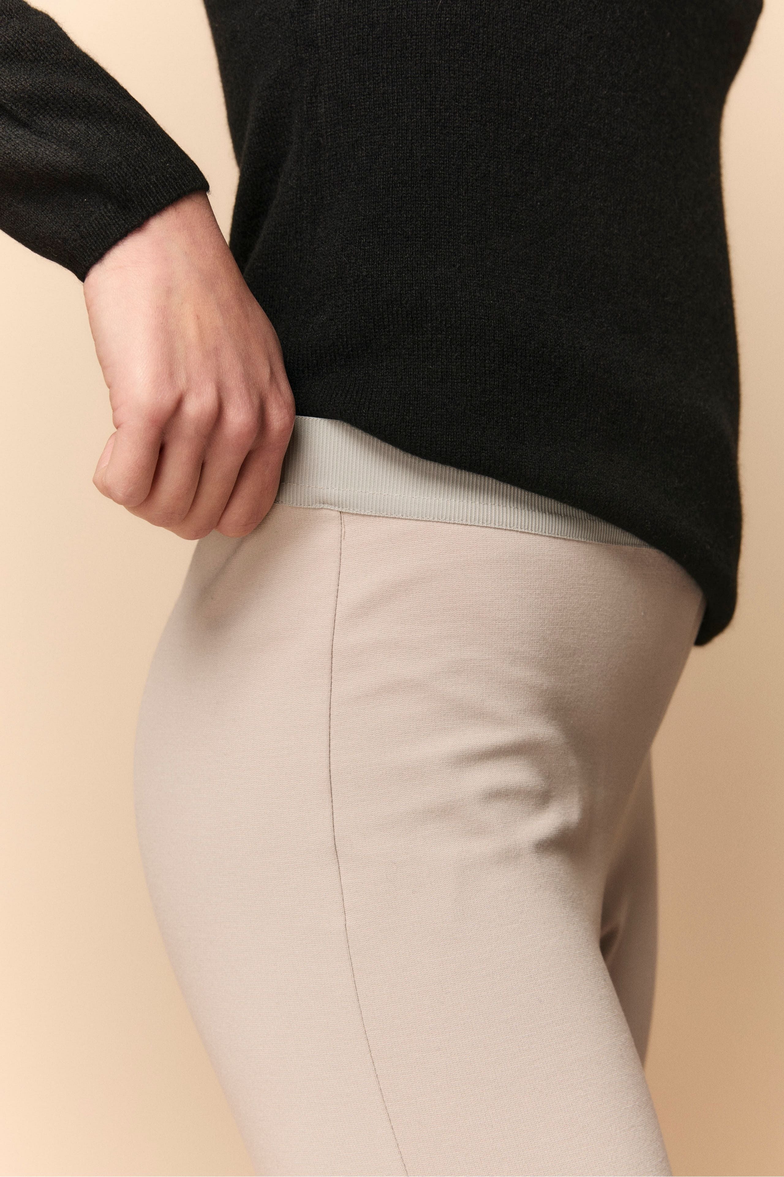 Pantalon avec élastique - Blanc craie