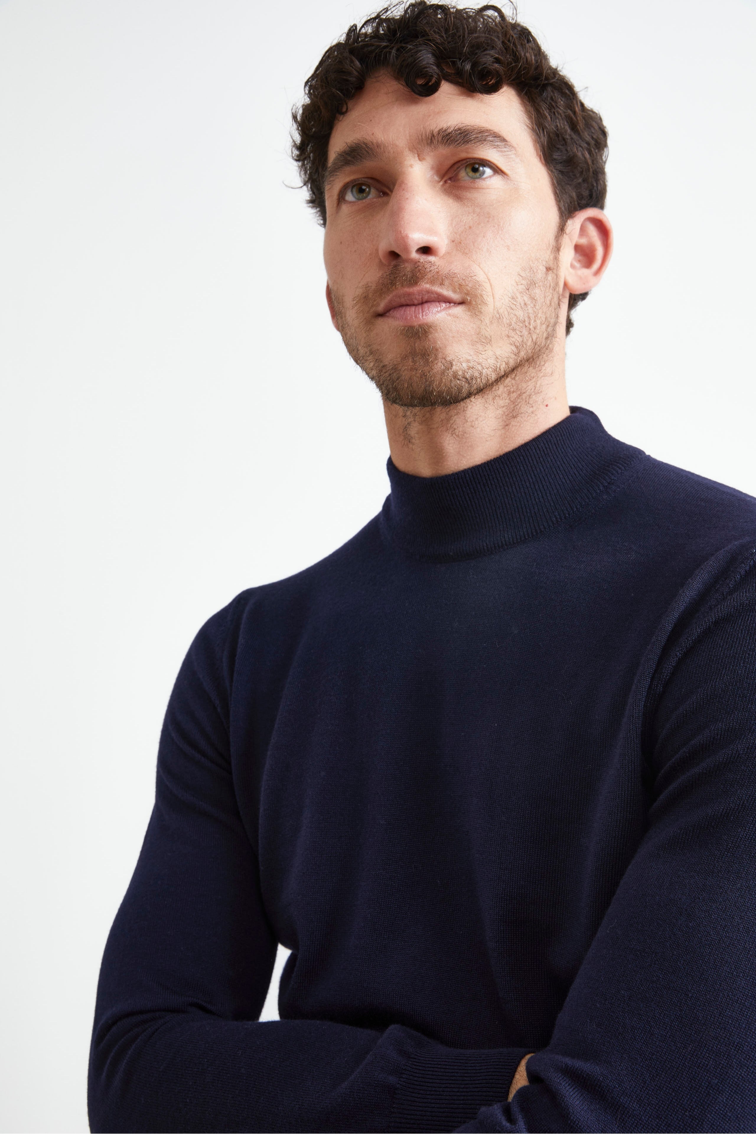 Turtleneck in Merino Wool - BLUE