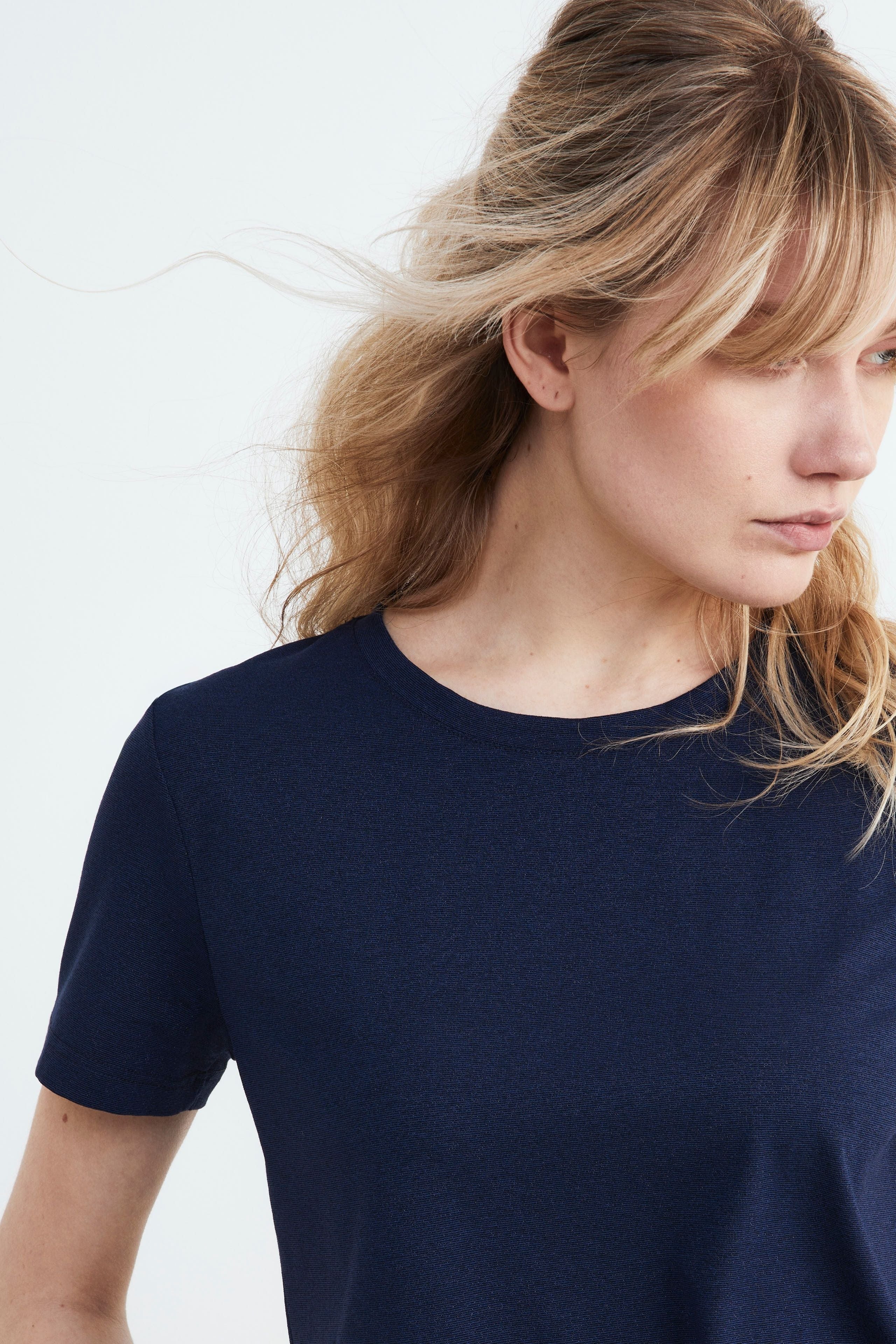 T-shirt en lurex pour femmes - BLEU