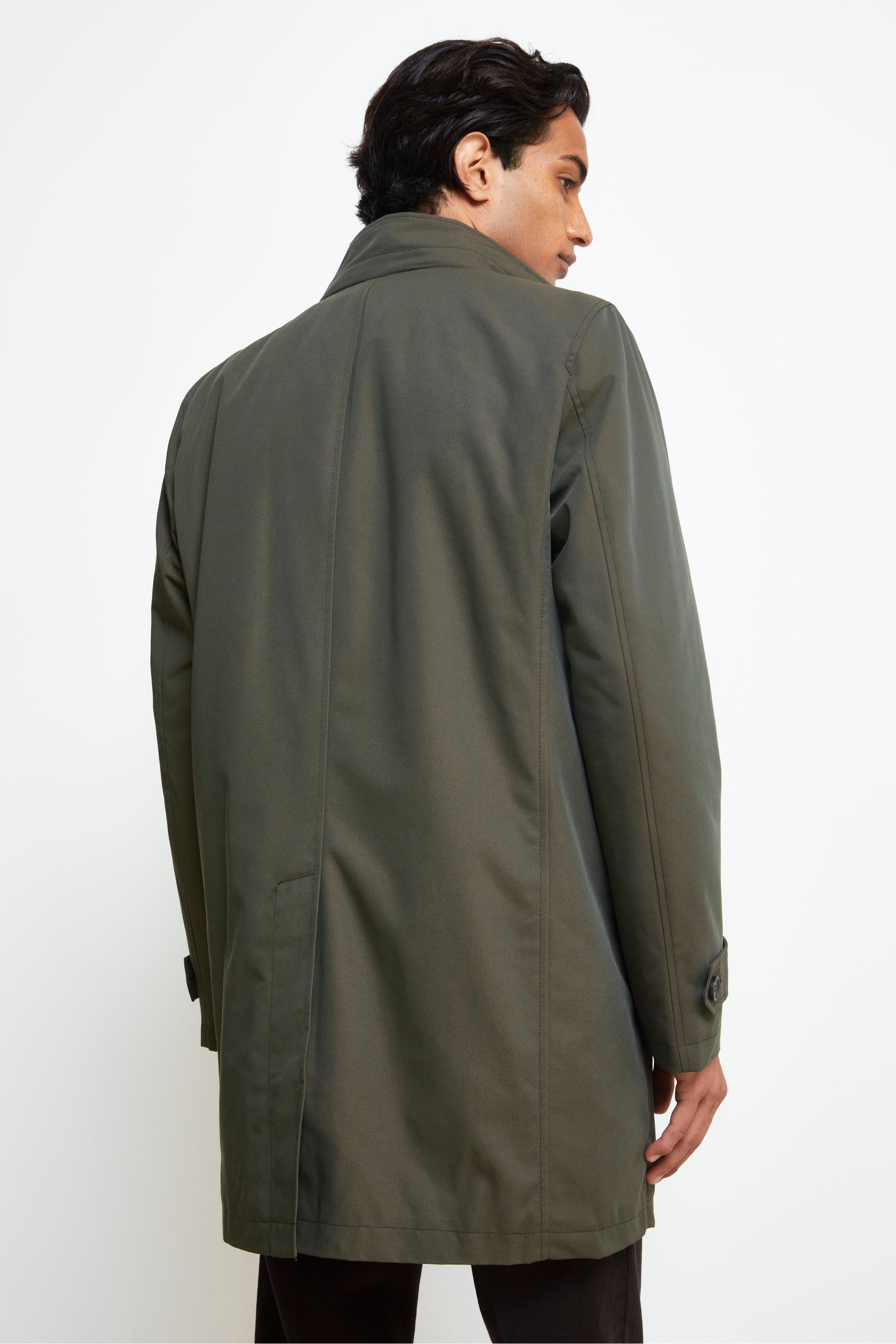 Raincoat with placket - GREEN