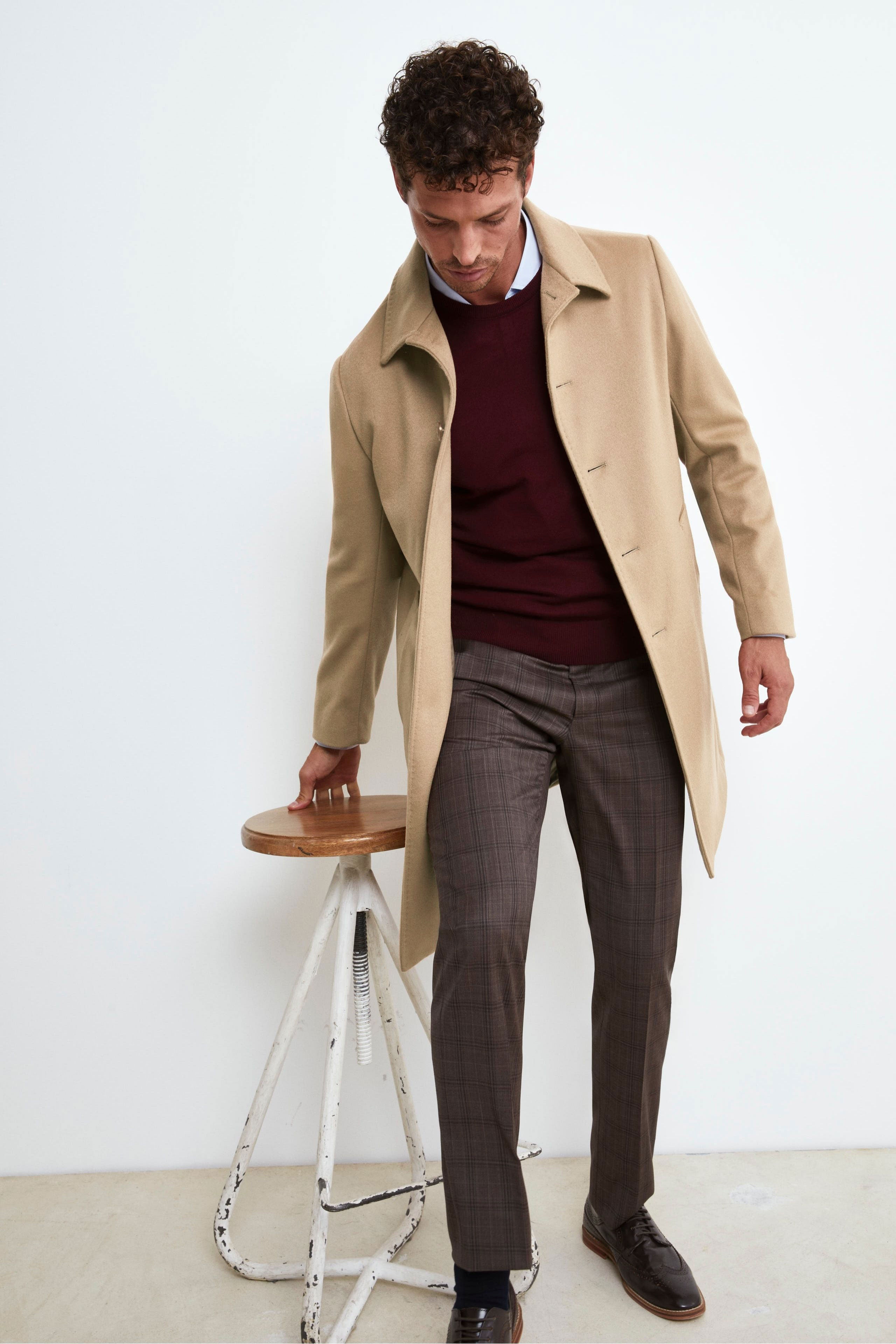 Lined Cashmere Coat - CAMEL