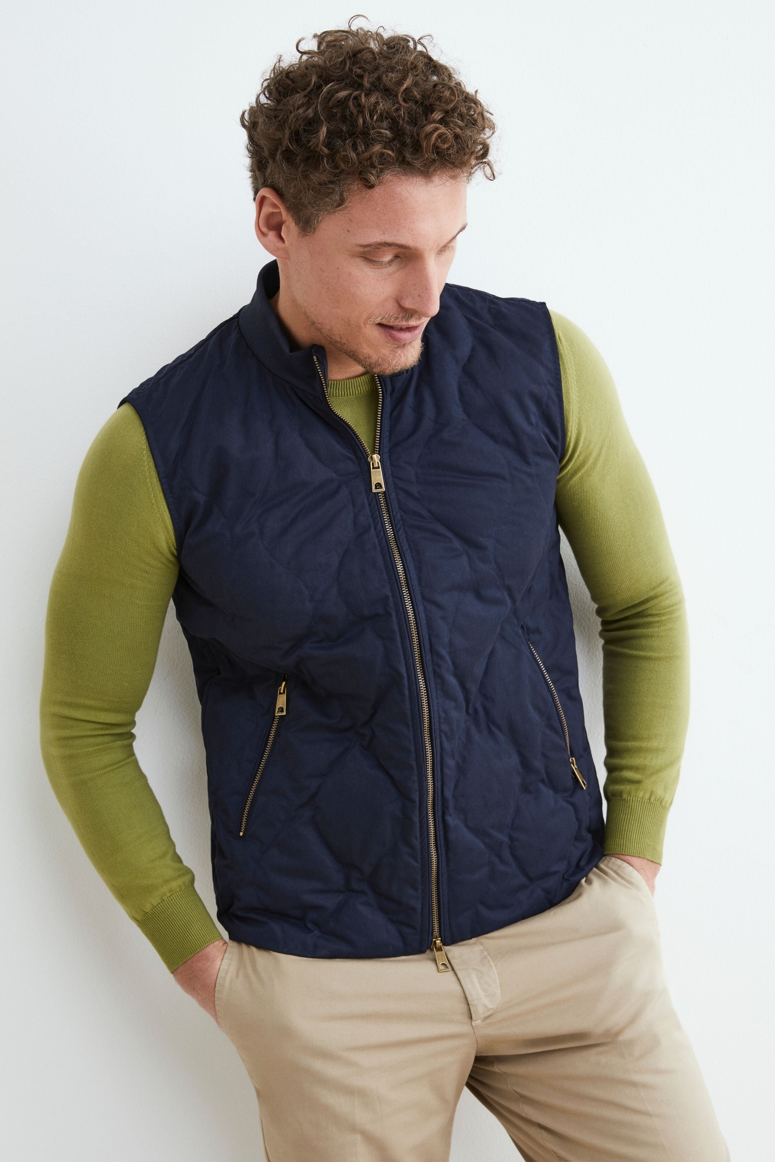 Quilted vest for men - BLUE