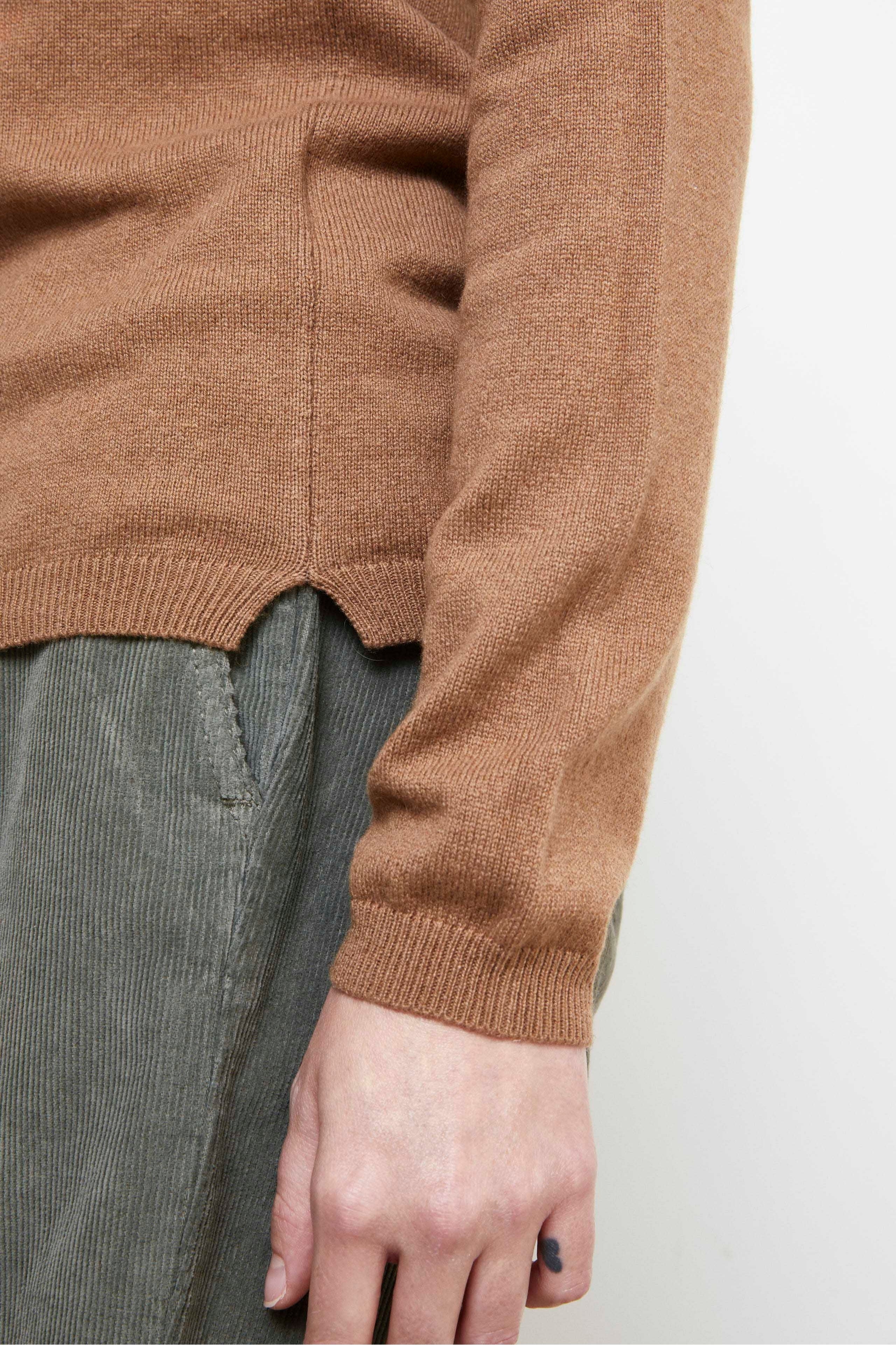 Silk and Cashmere Boatneck Pullover - CAMMELLO