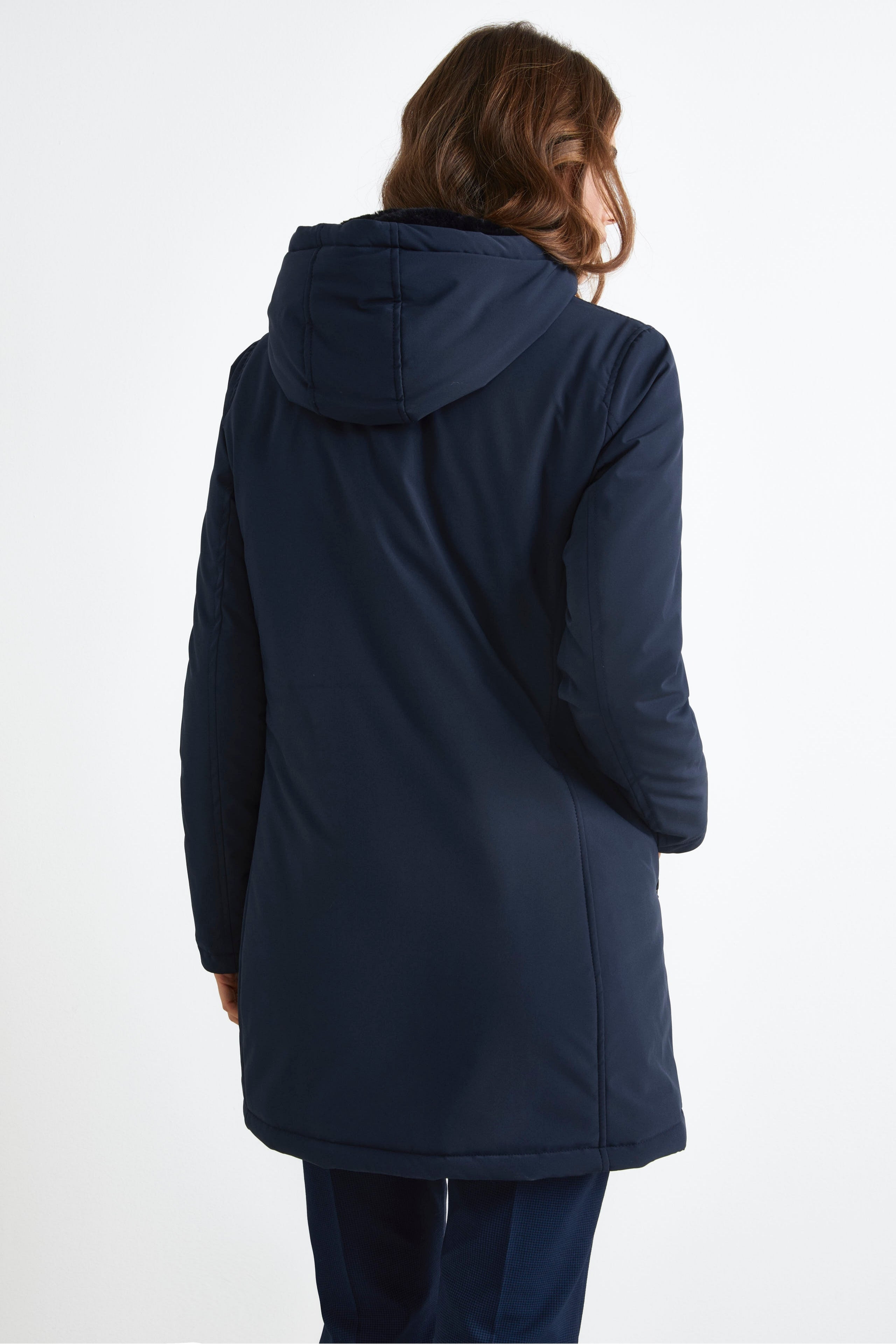 Long Hooded Jacket - Blue