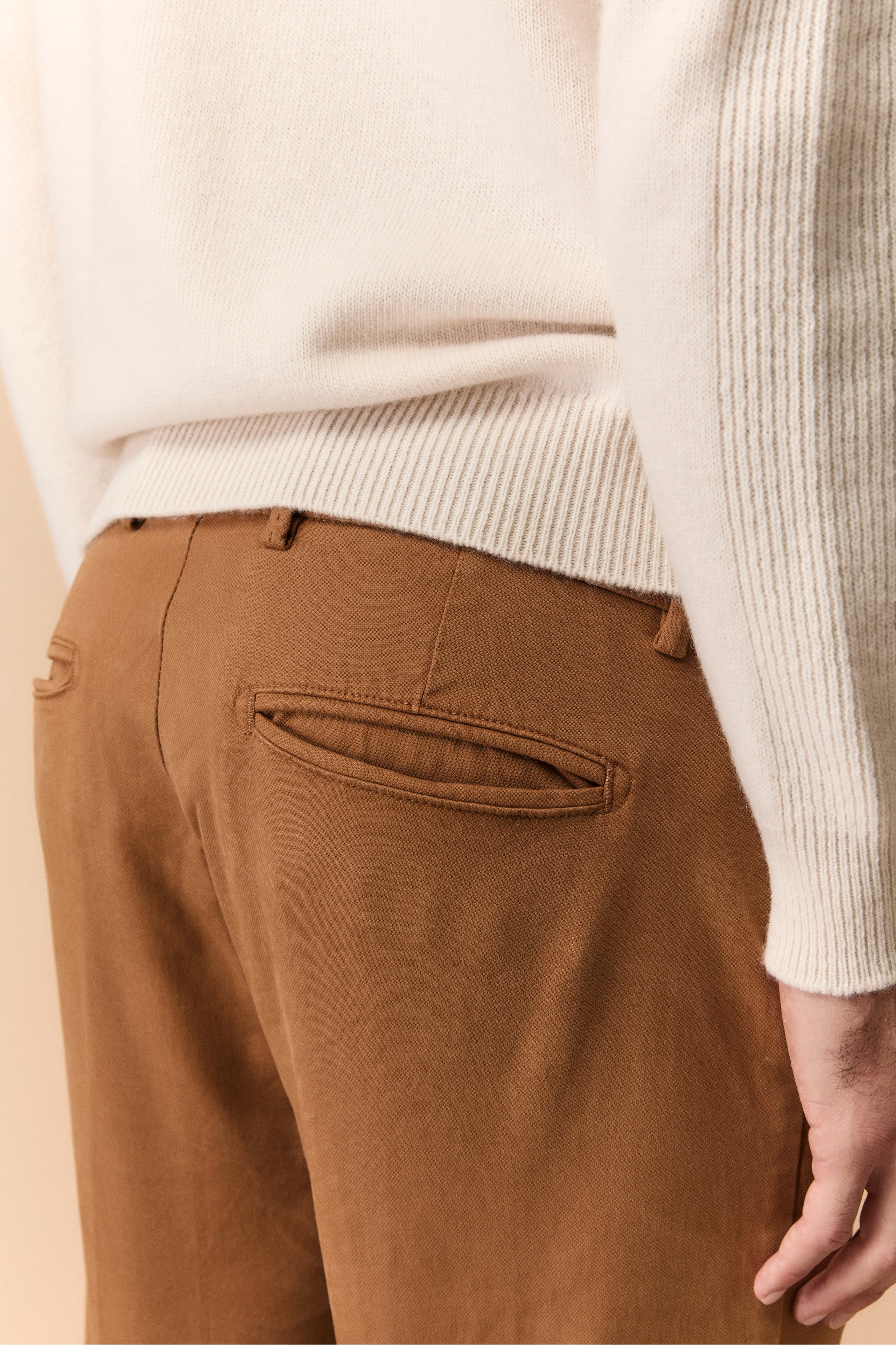 Pantalon Slim Fit en Toile - Ocre