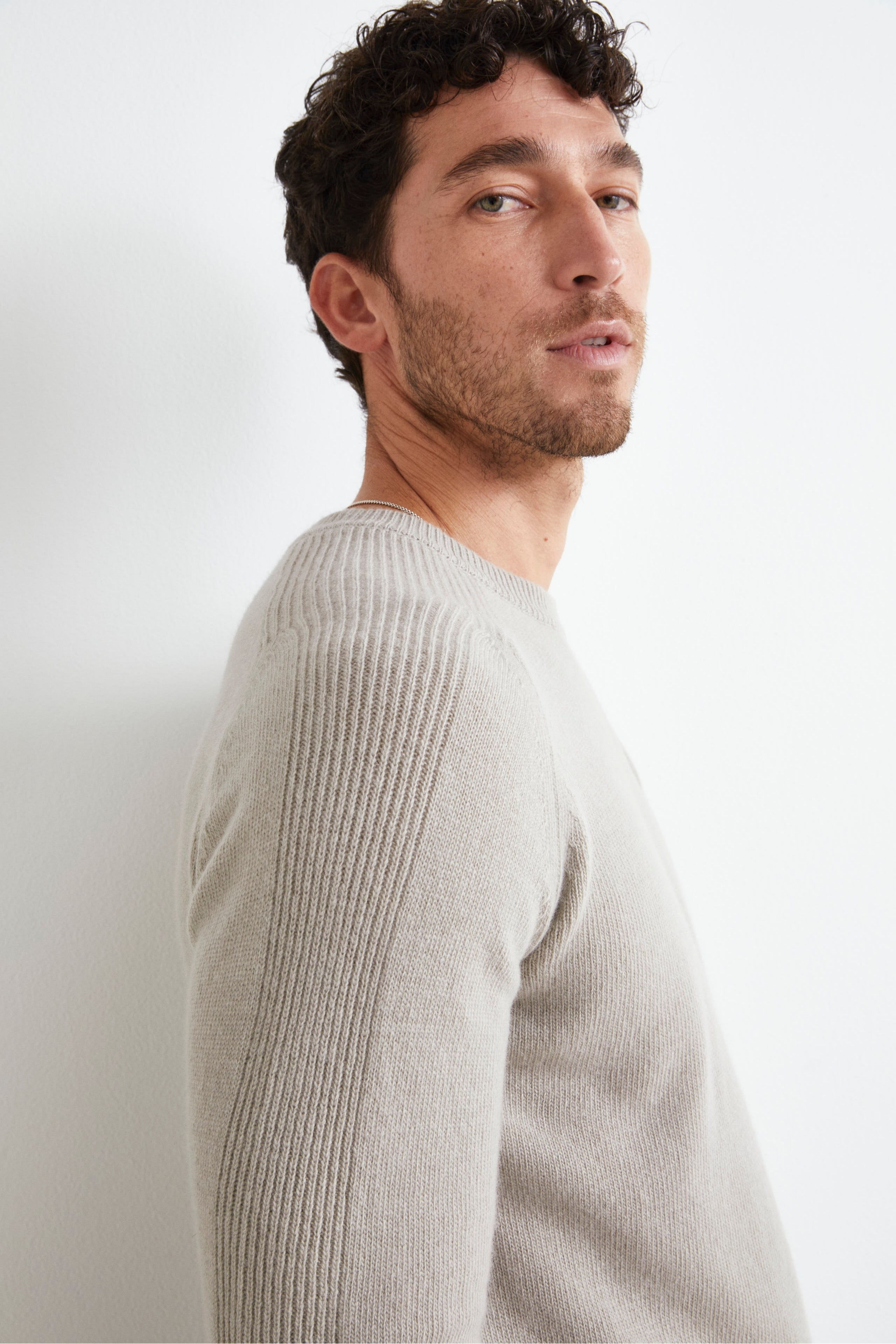 Wool and Cashmere Crewneck Sweater - GREY