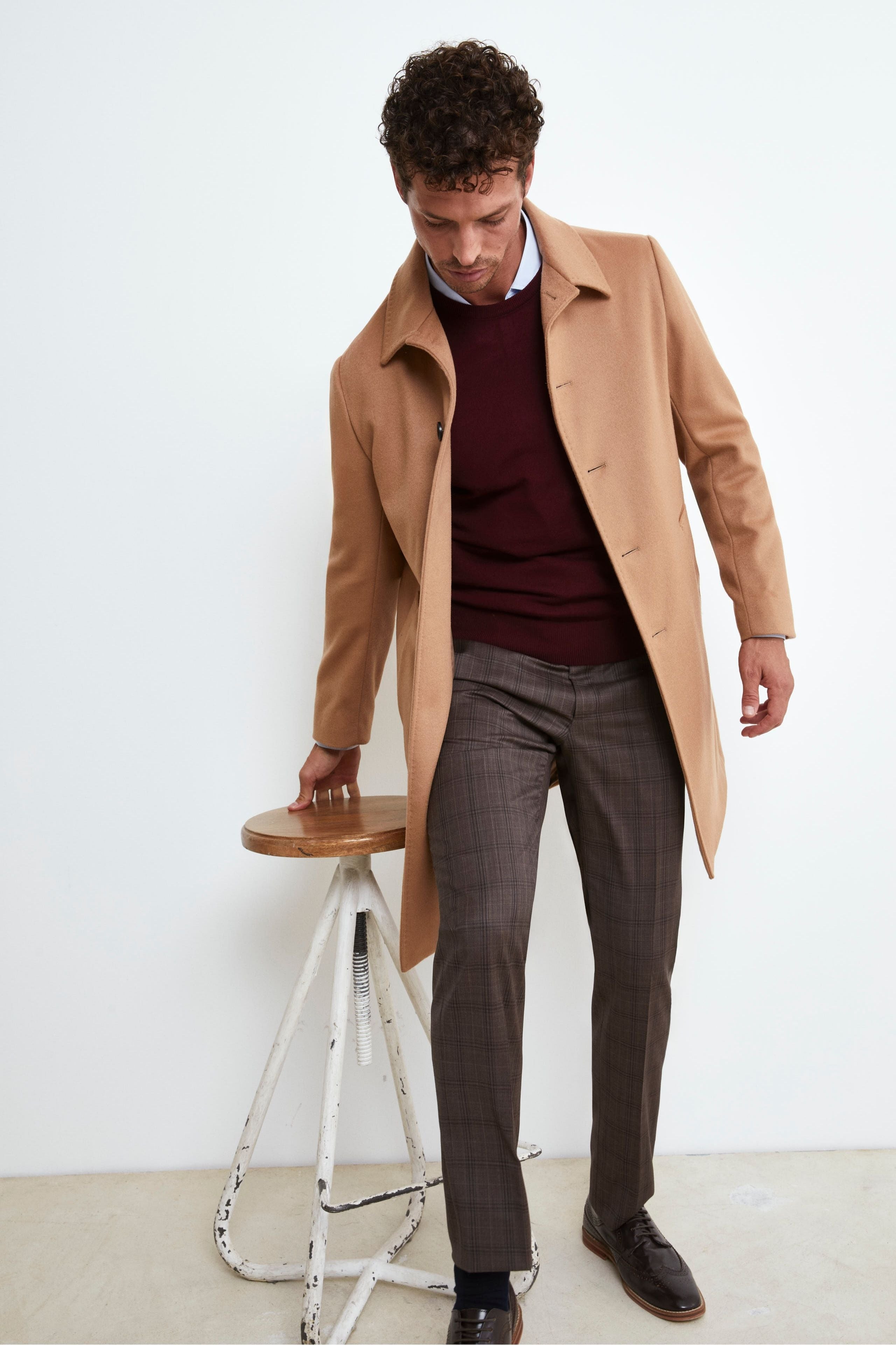 Lined Wool and Cashmere Coat - CAMEL